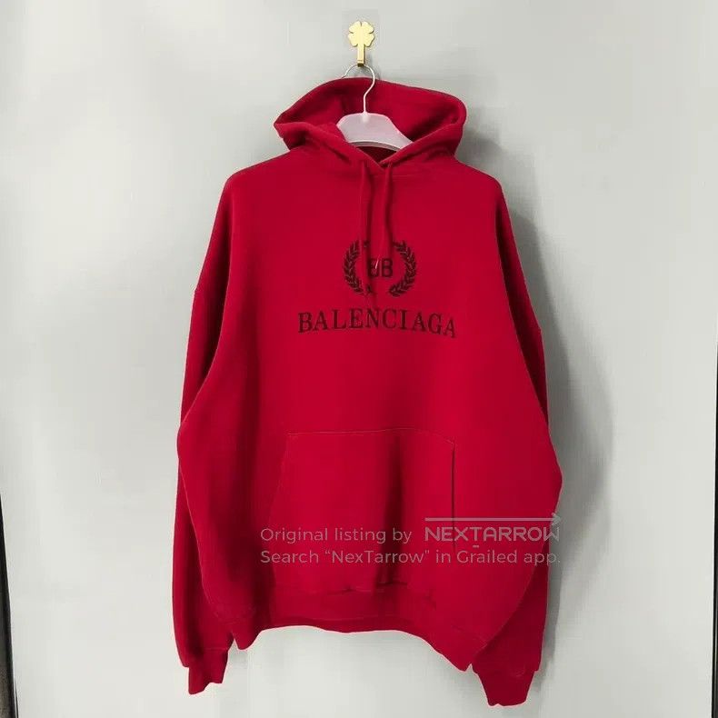Balenciaga Burgundy Wheat Ear Hoodie