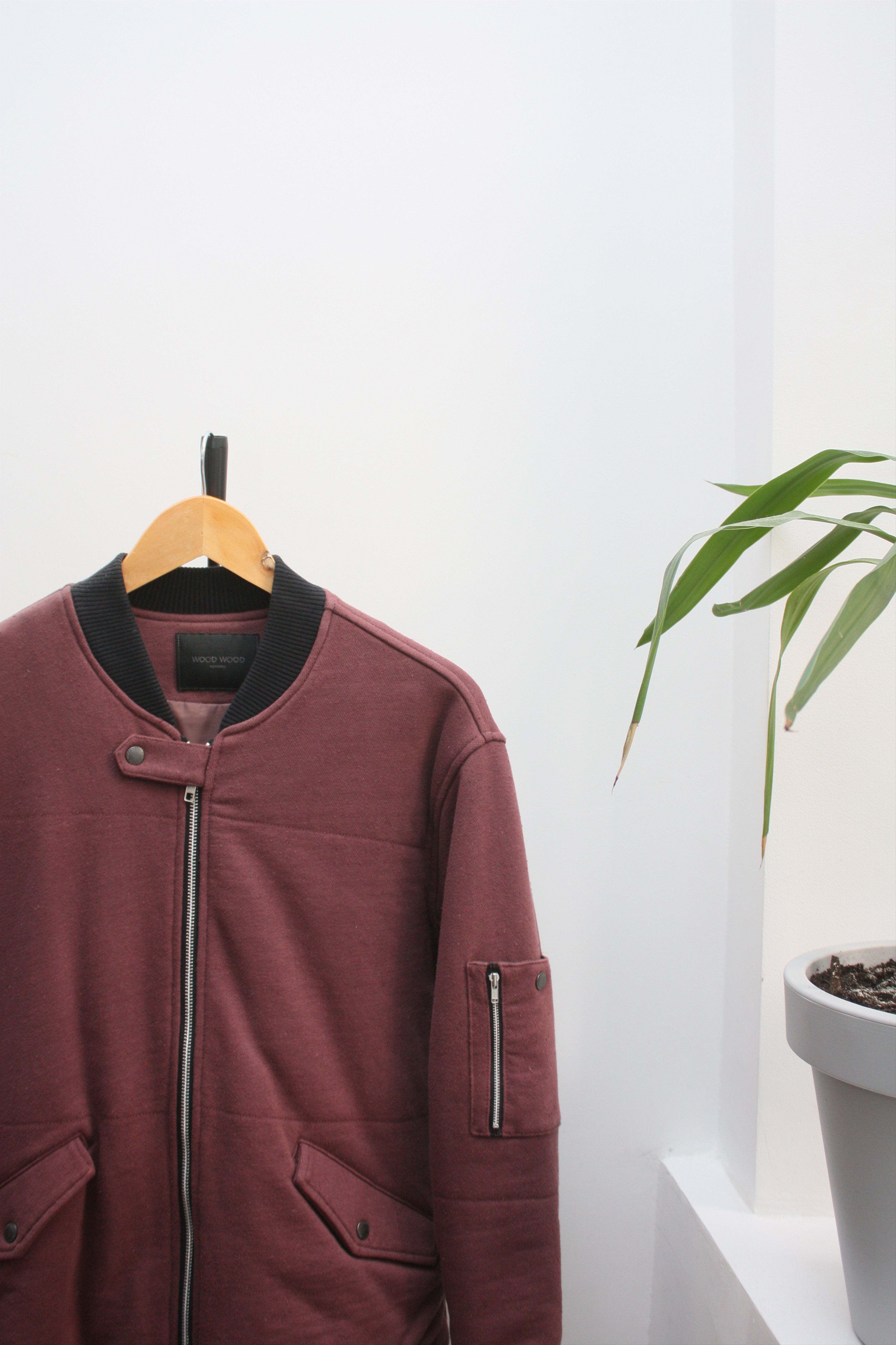 Wood Wood Wood Wood Burgundy Bomber Jacket Men's Size US S / EU 44-46 / 1 - 1 Thumbnail