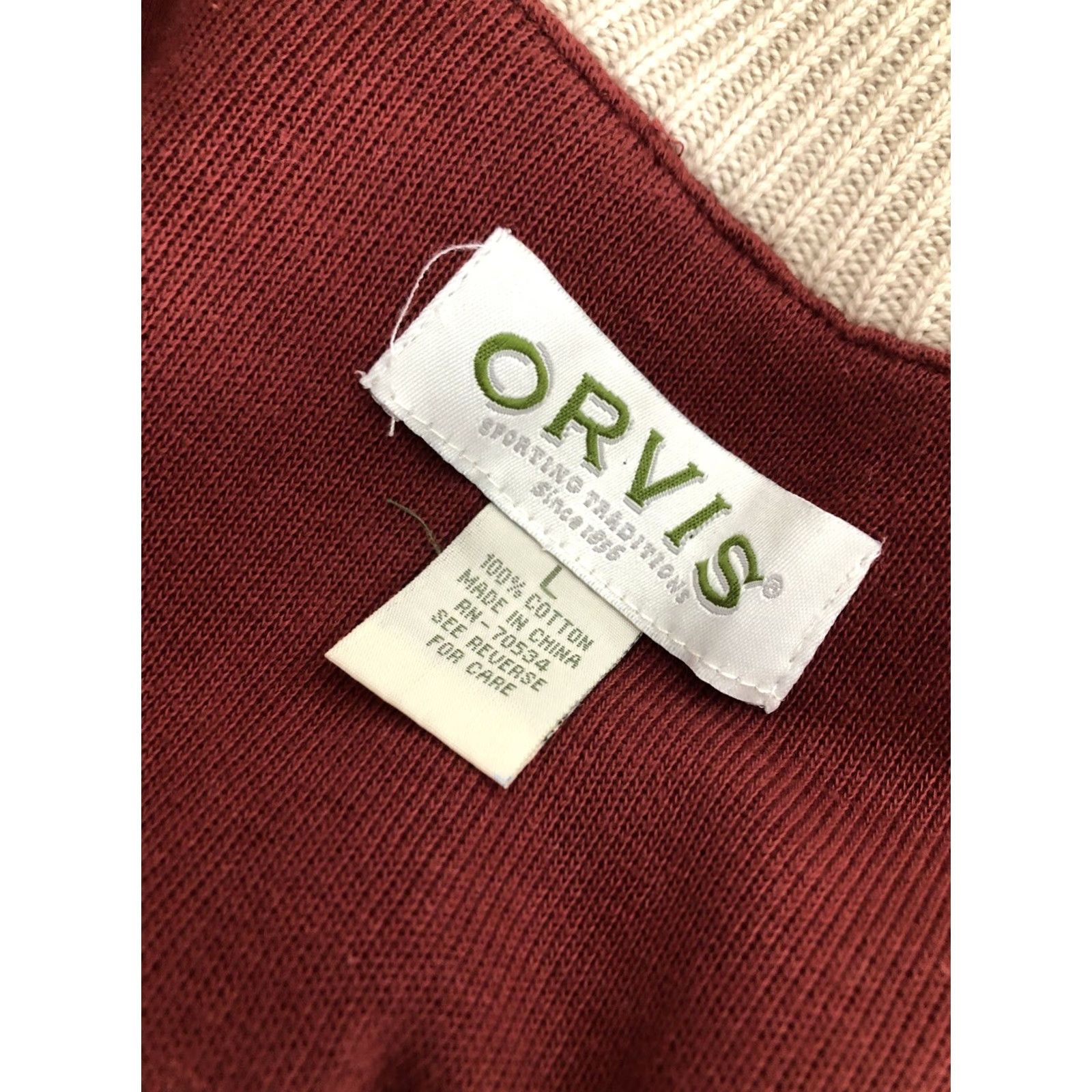 Orvis Orvis Sweater Vest Jacket Knit Full Zip Lined SHOLDER PATCH Heavy Duty Size L Light Brown Men Size US L / EU 52-54 / 3 - 8 Thumbnail