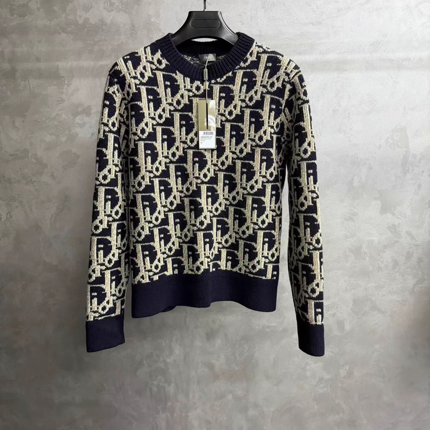 Dior Dior navy blue logo print all-over long-sweater Size M / US 6-8 / IT 42-44 - 1 Thumbnail