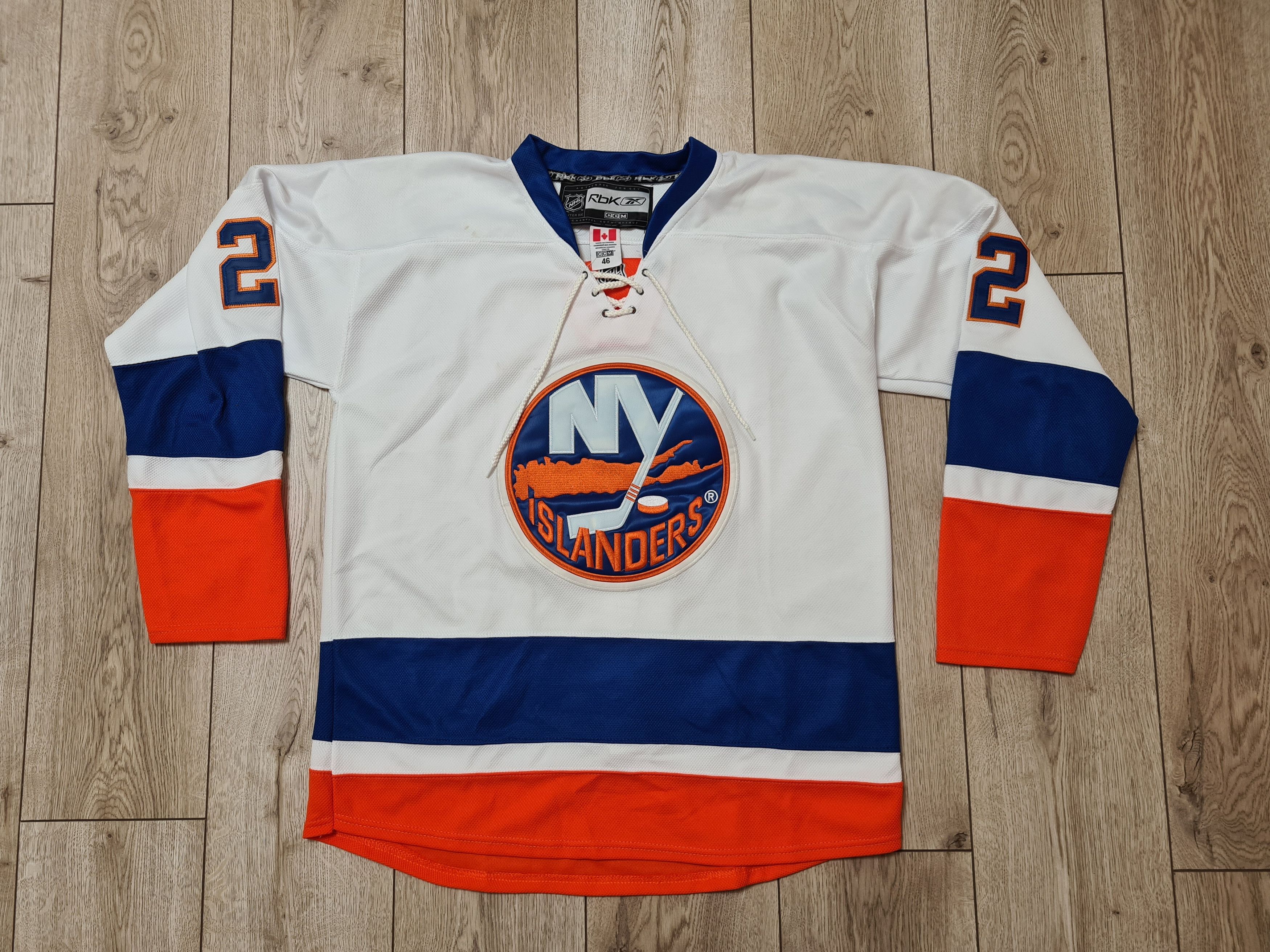 VTG 90s NHL New York ISLANDERS FISHERMAN CCM JERSEY SIZE L