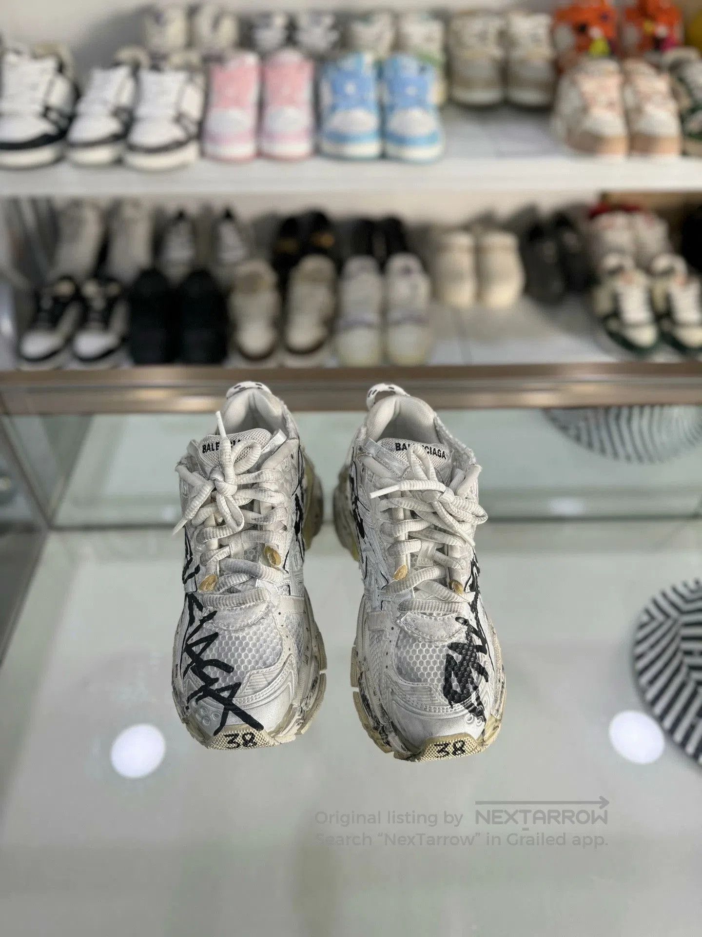 Balenciaga Balenciaga Distressed Graffiti Runner Women's Shoes. Size US 7 / IT 37 - 2 Thumbnail