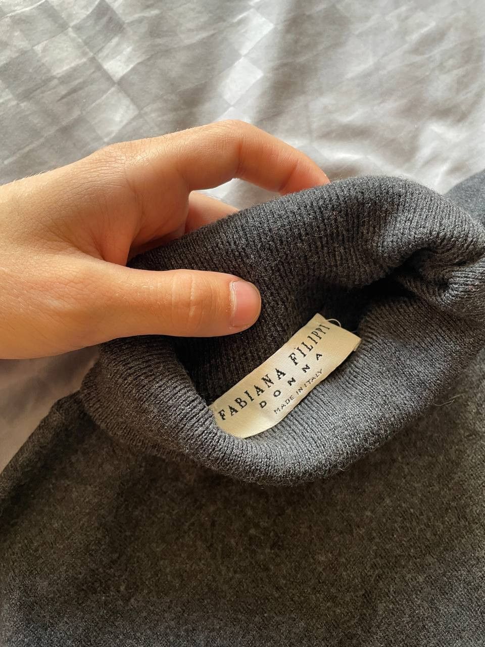 Fabiana Filippi Fabiana Filippi Wool Grey Sweater turtleneck Size L / US 10 / IT 46 - 6 Thumbnail