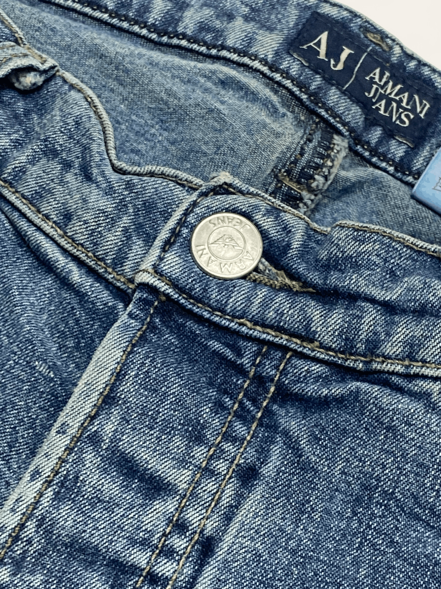 Armani 00s Vintage ARMANI JEANS Light Blue Wash Denim Jeans Y2k Size US 32 / EU 48 - 5 Thumbnail