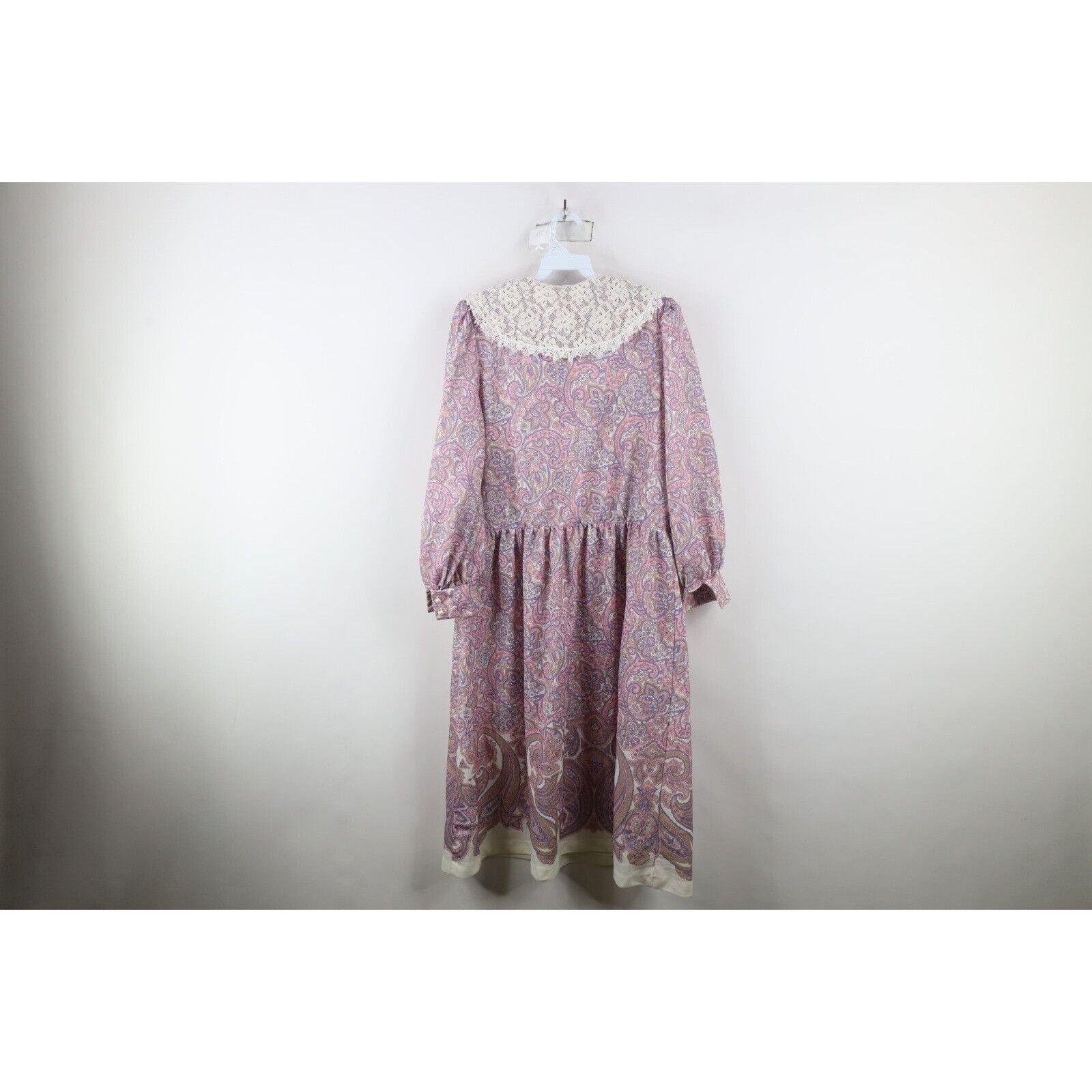 Vintage Vintage 70s Country Primitive Lace Collar Kni Size XL / US 12-14 / IT 48-50 - 13 Thumbnail