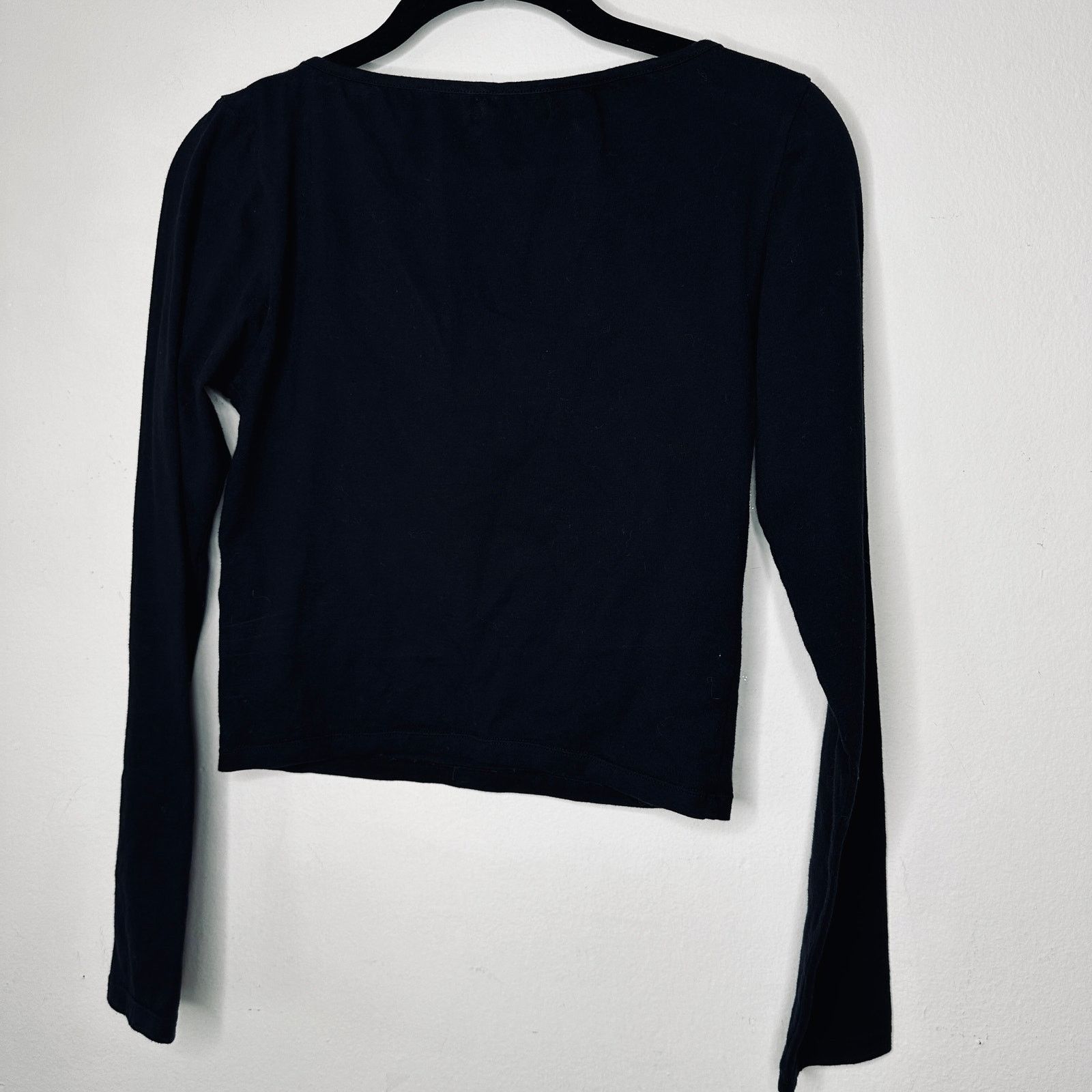 Other Motel Black Long Sleeve Round Neck Top Size M / US 6-8 / IT 42-44 - 5 Thumbnail