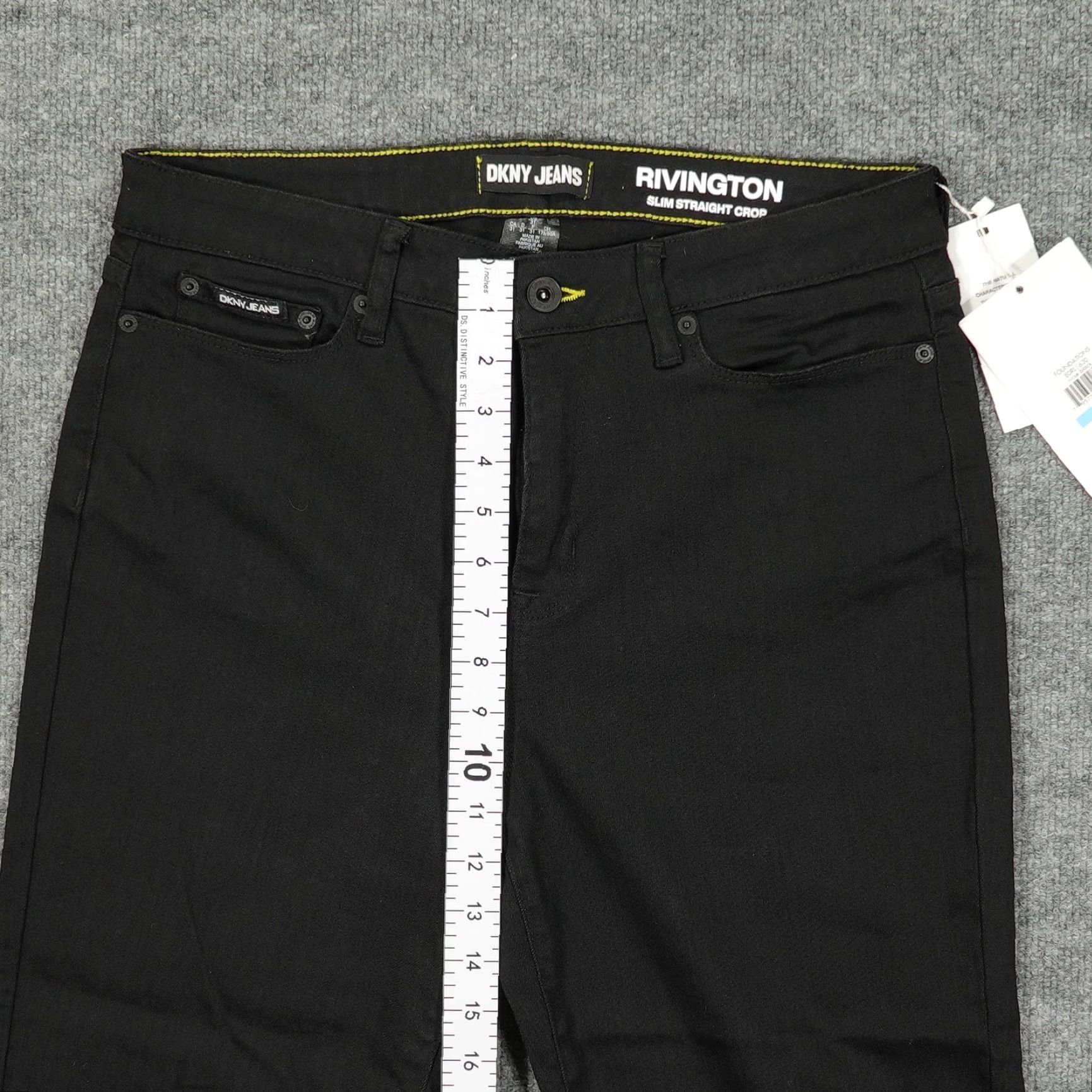 DKNY DKNY Jeans Mens 31 Black Rivington Slim Straight Crop Raw Hem Stretch Jeans Size US 31 - 4 Thumbnail