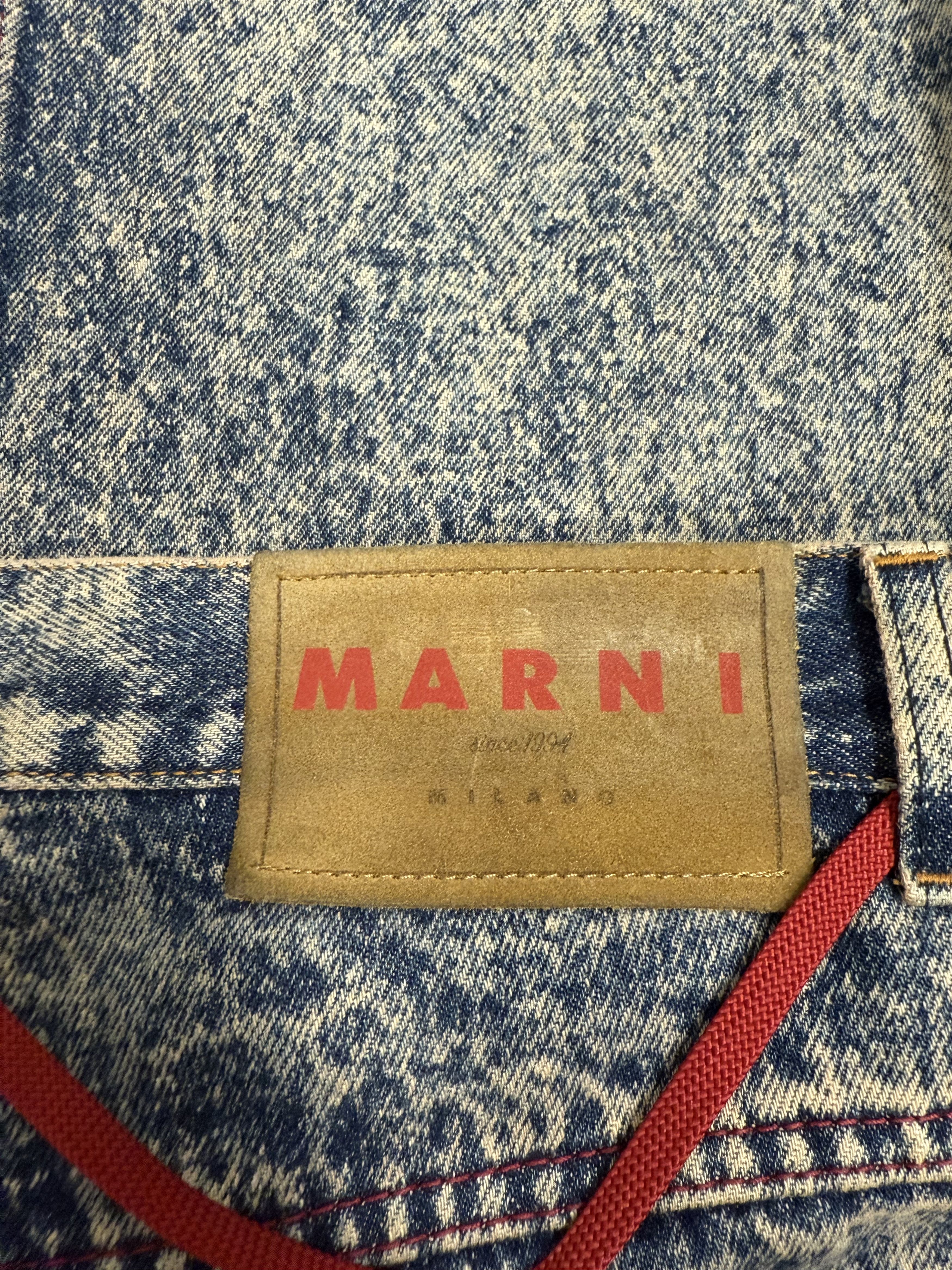 Marni Marni Marble Acid Wash Wide Leg Jeans Size US 31 - 3 Thumbnail