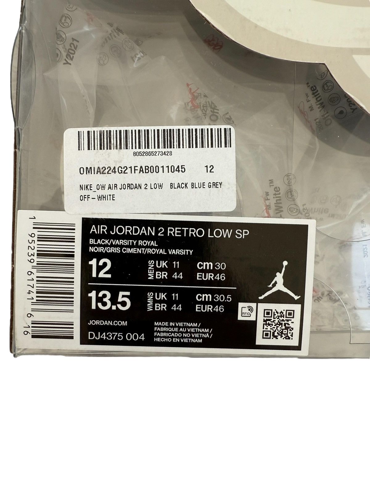 Jordan Brand Jordan X Off-white 2 Black Size US 12 / EU 45 - 8 Thumbnail
