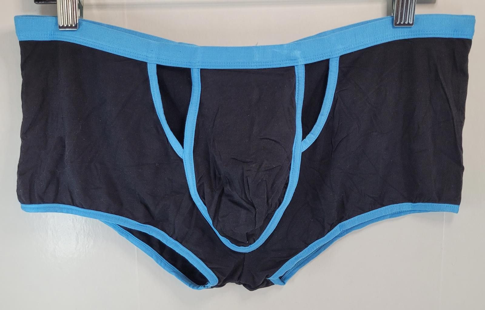 Other Male Power Men’s Large 32" Brief Black w/ Turquoise Trim NEW Size ONE SIZE - 1 Thumbnail