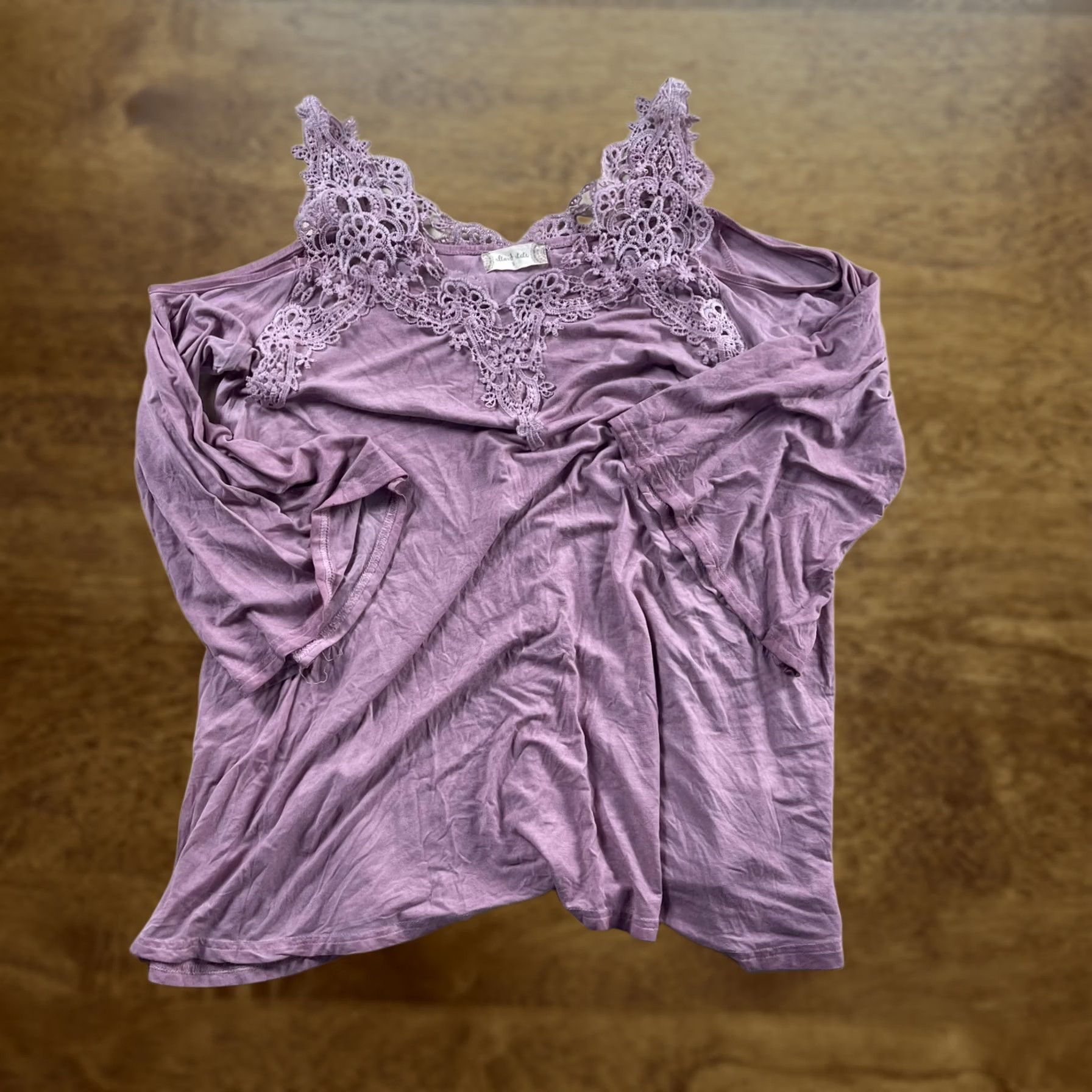 Vintage Altar'd State Purple Crochet Lace V Neck Tunic Top Boho Womens Small Size S / US 4 / IT 40 - 1 Thumbnail