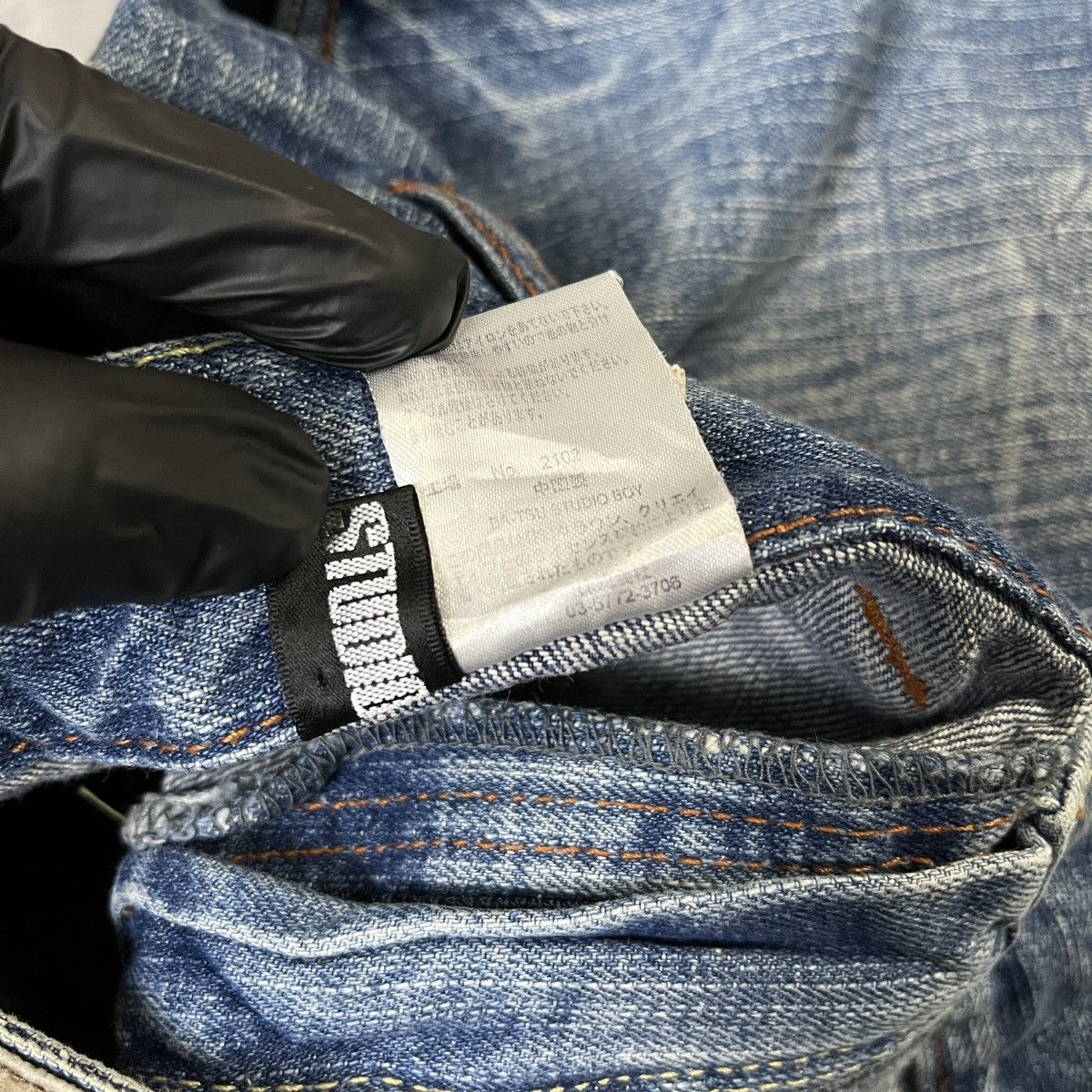 Japanese Brand BA-TSU STUDIO - JEANS MULTI BELT LOOP SKULL ART ARCHIVE Y2K Size US 27 - 7 Thumbnail