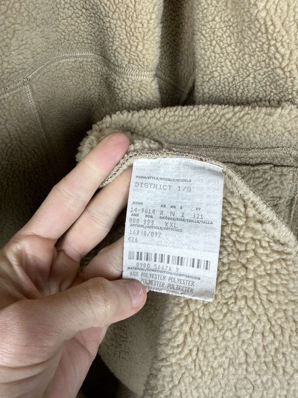 Hugo × Hugo Boss × Vintage HUGO BOSS Tan Faux Sheepskin Fleece Jacket B3 Style Coat Men Size US XXL / EU 58 / 5 - 18 Thumbnail
