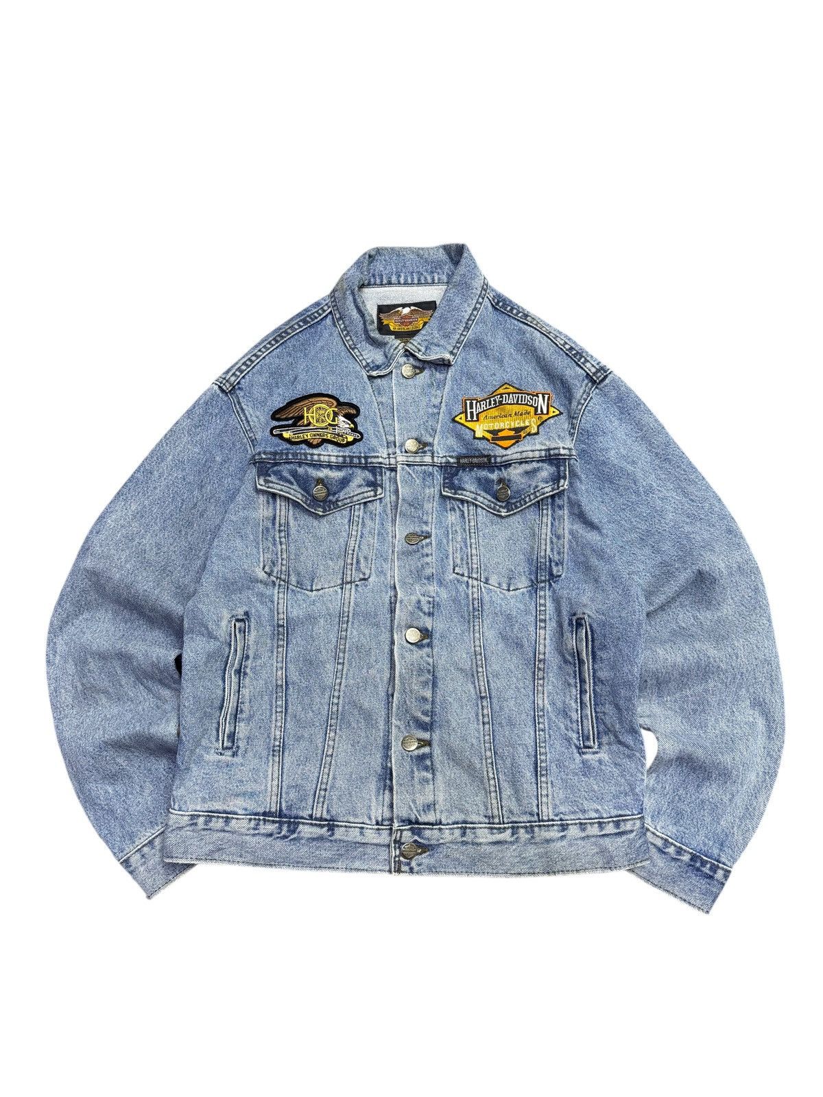 Harley Davidson Vintage Harley Davidson Denim Jacket Size US S / EU 44-46 / 1 - 1 Thumbnail