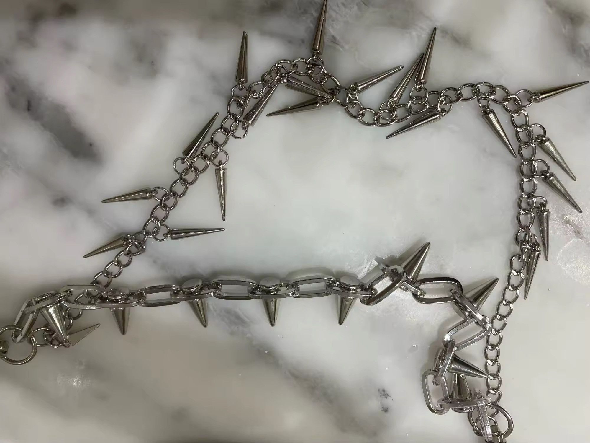 Jean × Vintage Punk Metal Layered Spike Chain Jean Accessories Size ONE SIZE - 5 Thumbnail