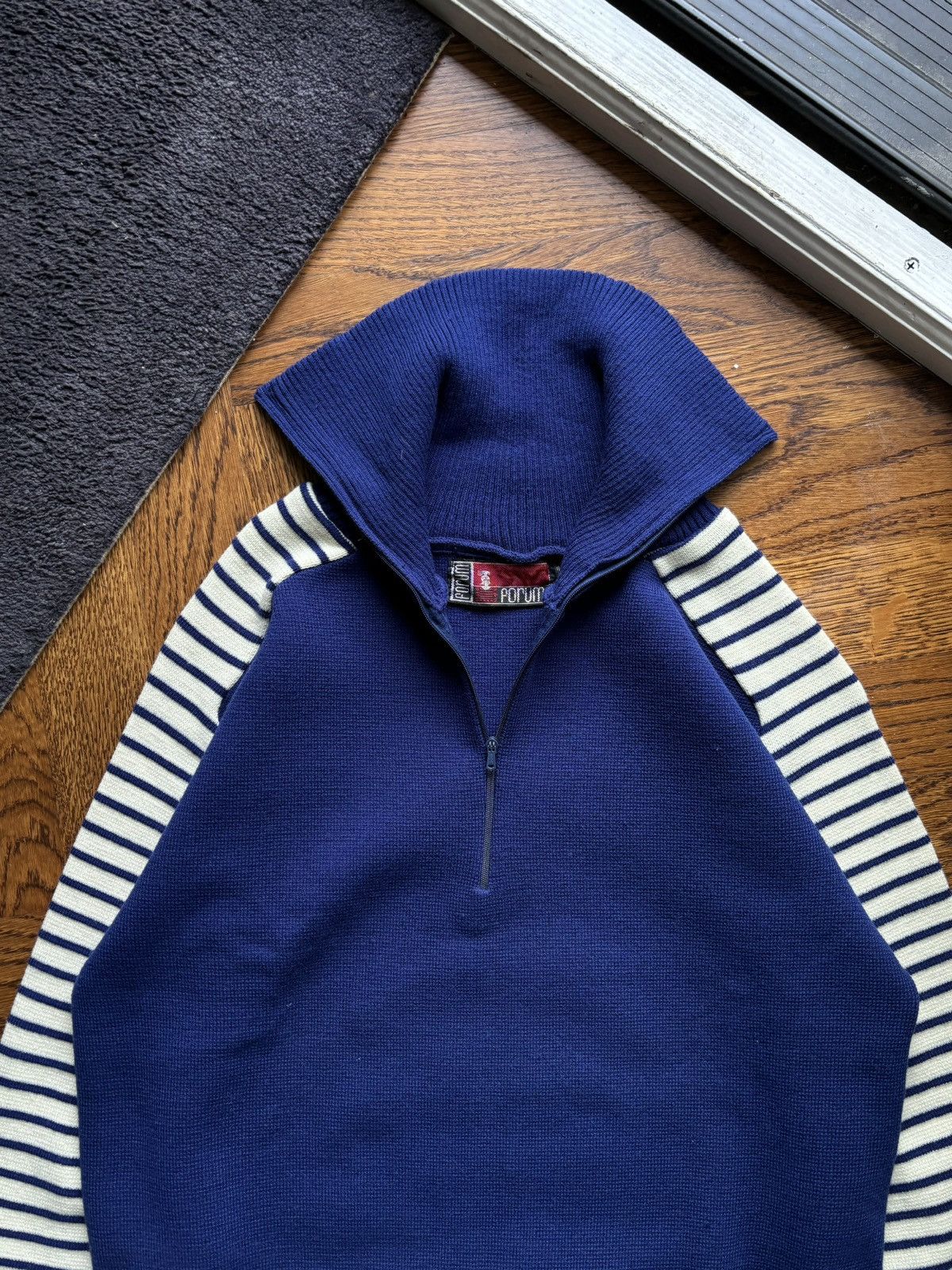 Fred Perry × Vintage 80s Vintage Ski Sweater Quarter Zip Track 70s Acrylic Raglan Size US M / EU 48-50 / 2 - 4 Thumbnail
