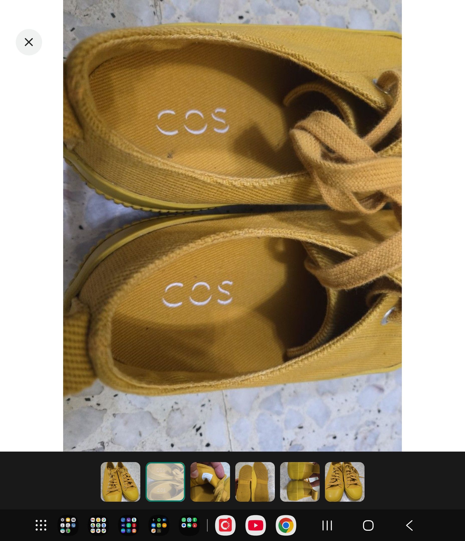 Cos Yellow Canvas Vulcanized Trainers Size US 8 / EU 41 - 2 Thumbnail