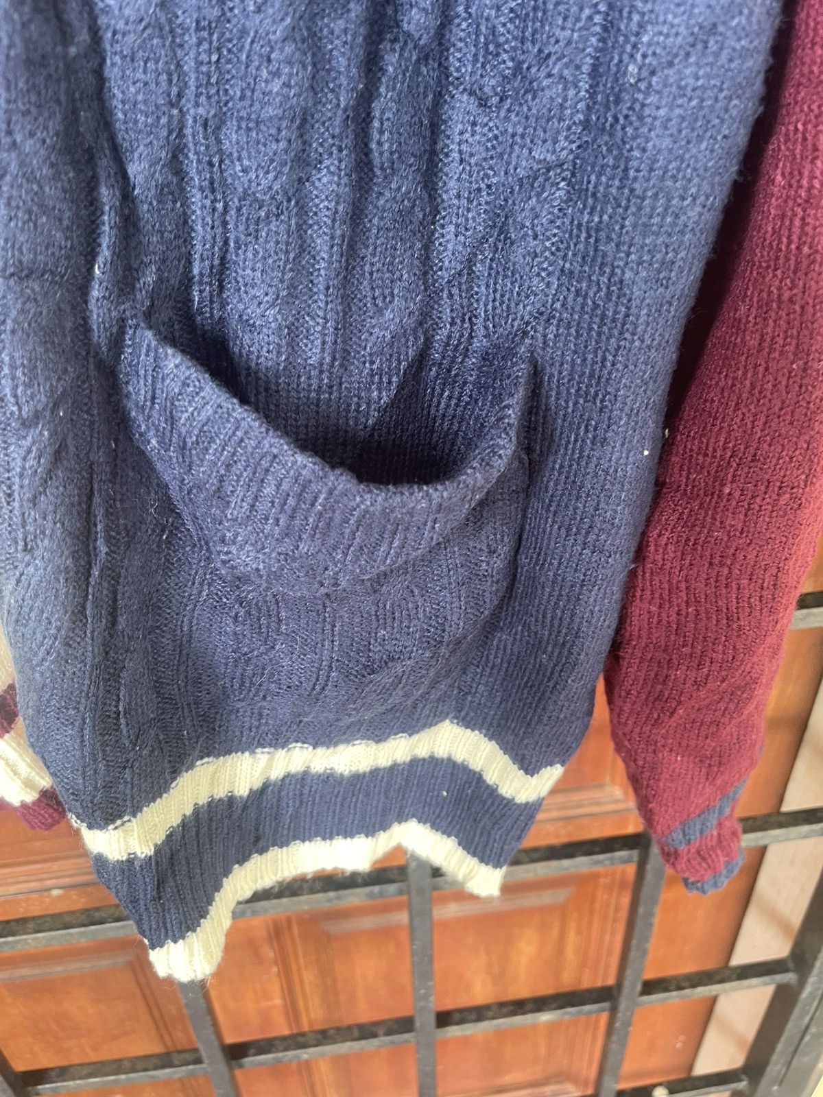 Aran Sweater Market × Japanese Brand Rare design BACK NUMBER KNIT SWEATER Size US XL / EU 56 / 4 - 5 Thumbnail