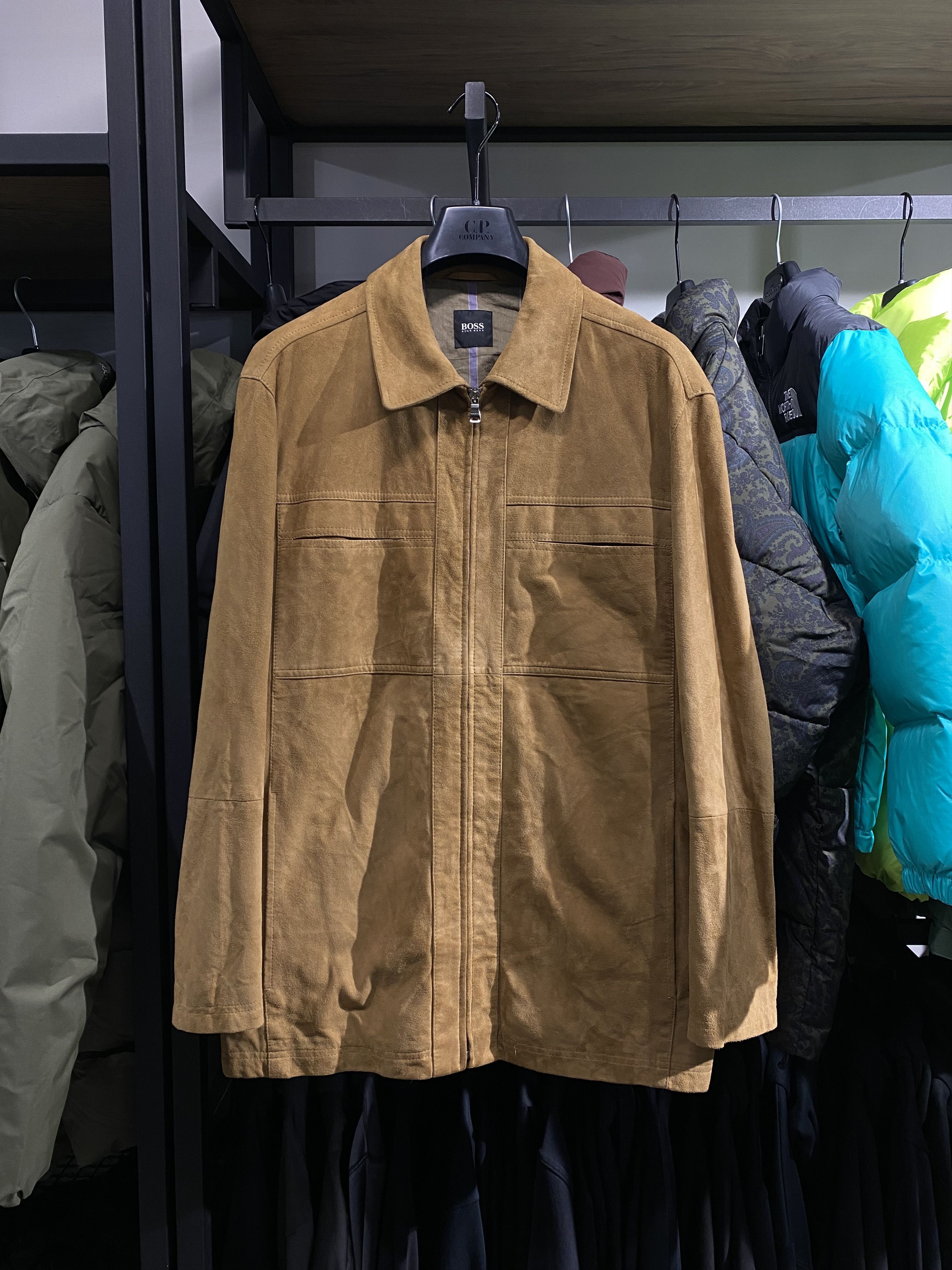 Hugo Boss Hugo Boss Vintage Goatskin Suede Craff Tan Leather Jacket Size US L / EU 52-54 / 3 - 1 Thumbnail