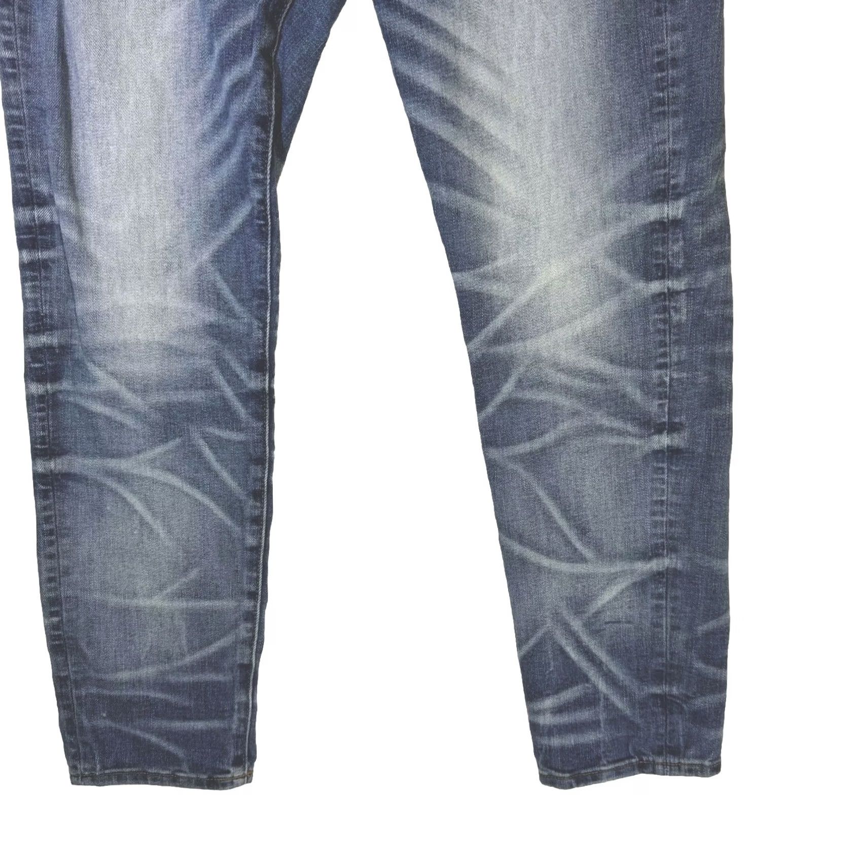 American Eagle Outfitters American Eagle Jeans Women’s 29 × 30 Blue Denim Stretch Skinny Whiskered Excellent Size 29" - 3 Thumbnail
