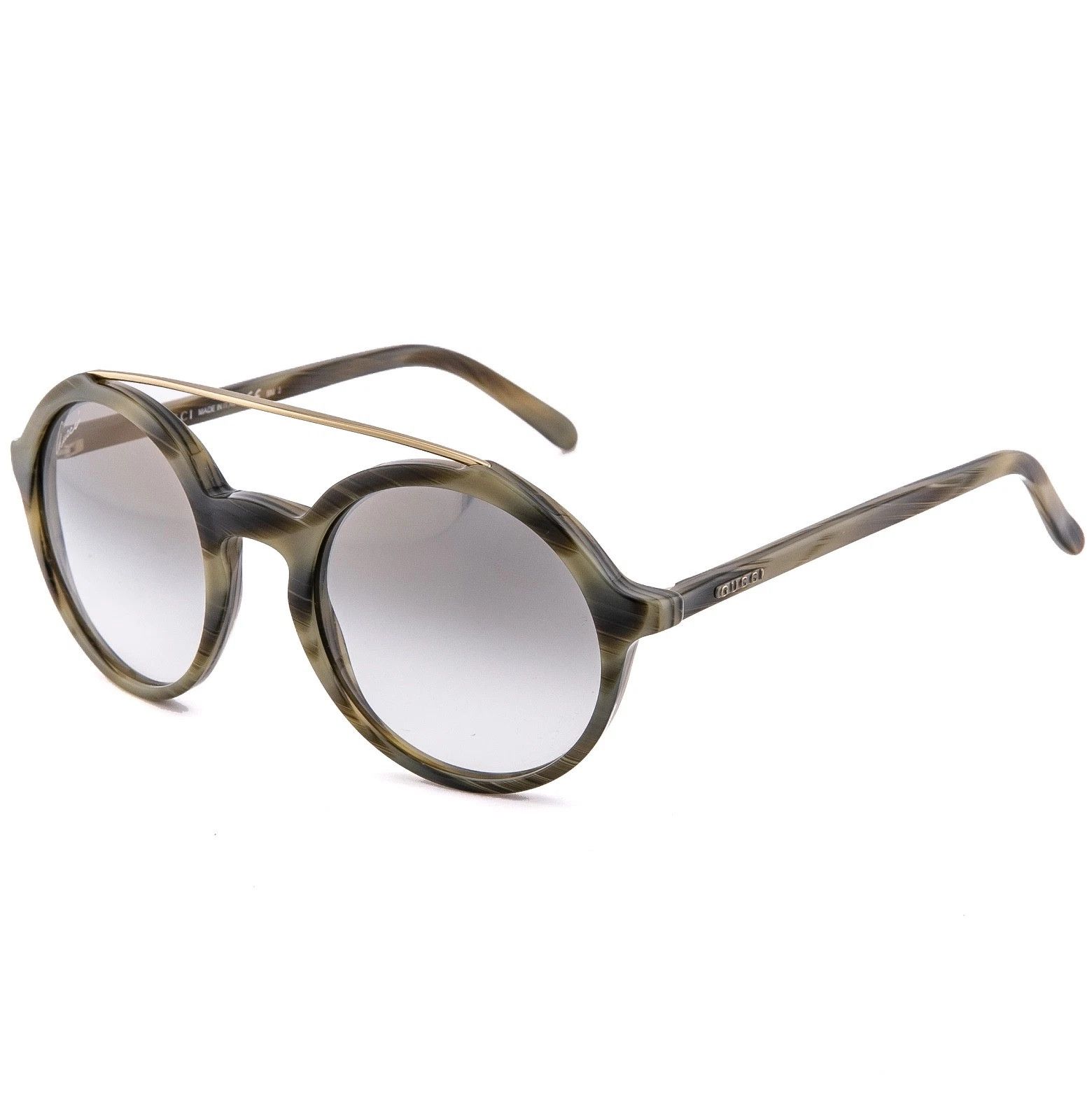 Gucci GUCCI 3602 Round Green Olive Horn Retro Sunglasses GG3602S Size ONE SIZE - 3 Thumbnail