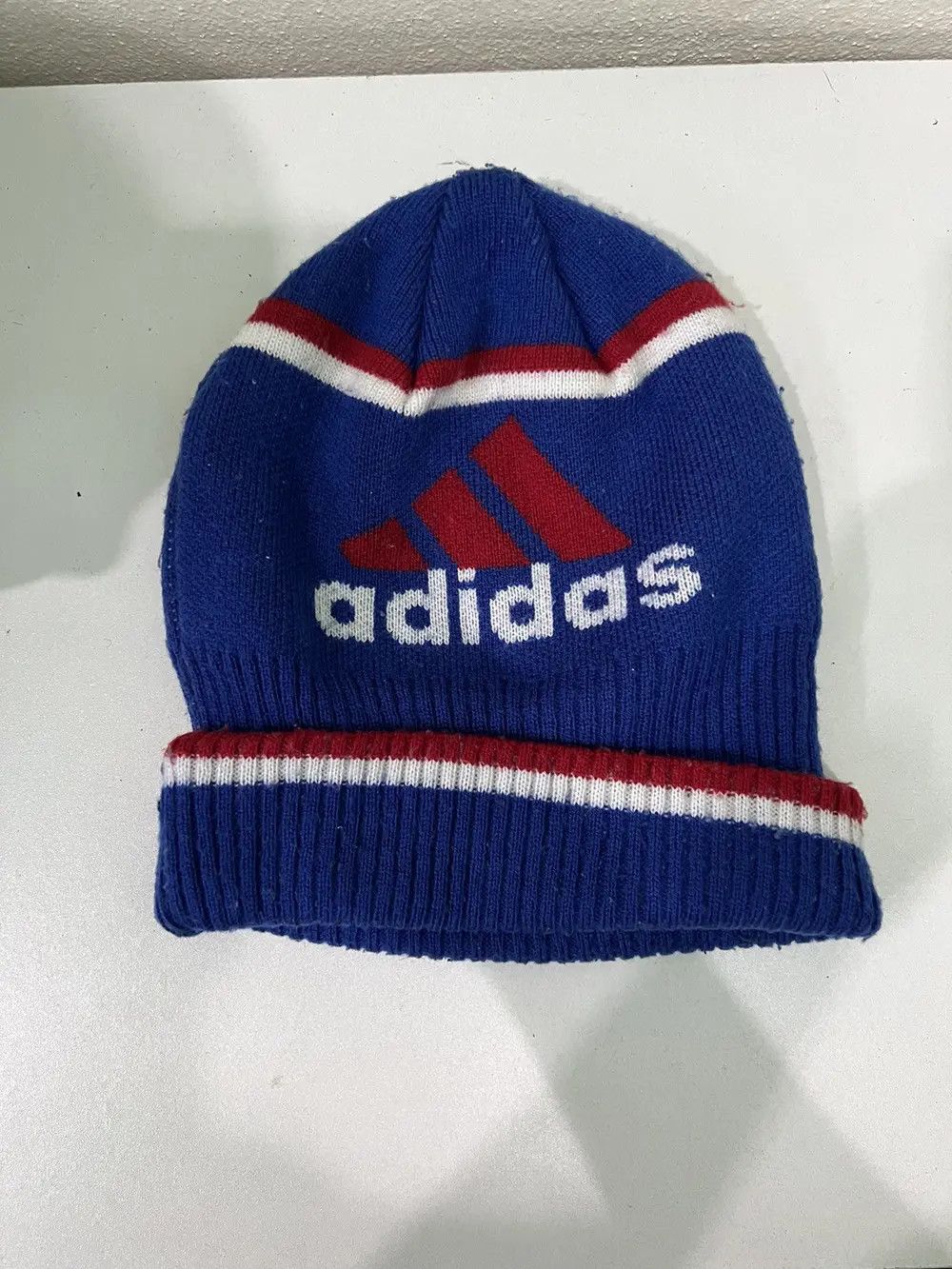 Adidas × Vintage Vintage Adidas Spell Out Beanie Hat Size ONE SIZE - 5 Thumbnail