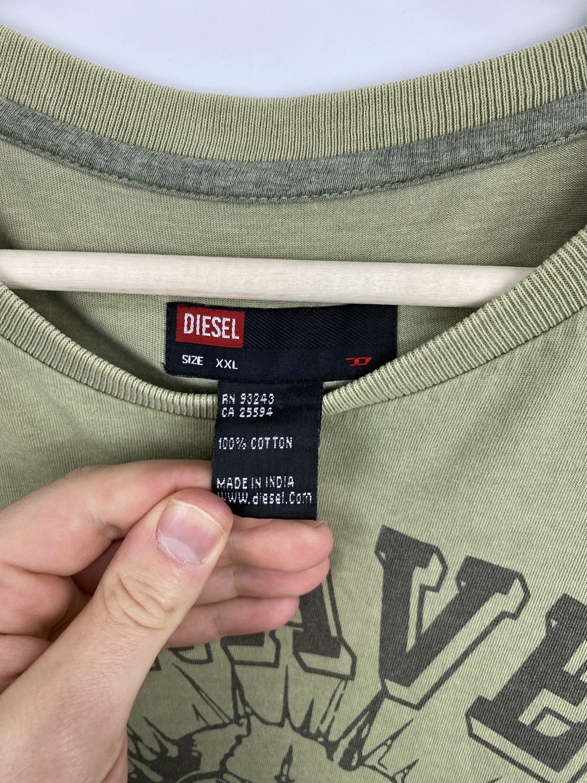 Diesel 🇺🇸 Vintage 90s Diesel Brave Military style Big logo T-Shirt Size US XL / EU 56 / 4 - 5 Thumbnail