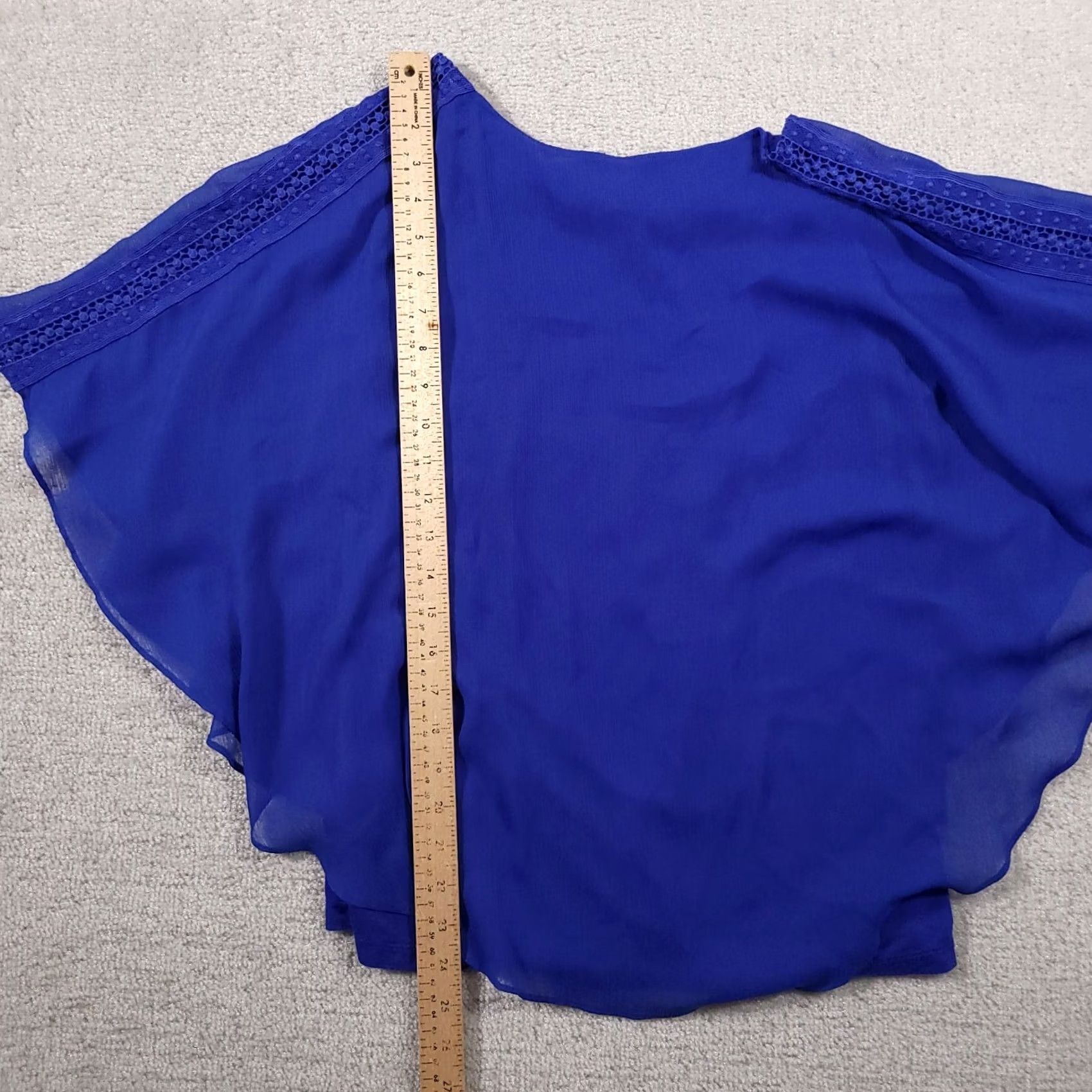Vintage Apt 9 Shirt Womens Large Blue Tank Top Sheer Poncho Crewneck Stretch Crochet Size L / US 10 / IT 46 - 5 Thumbnail