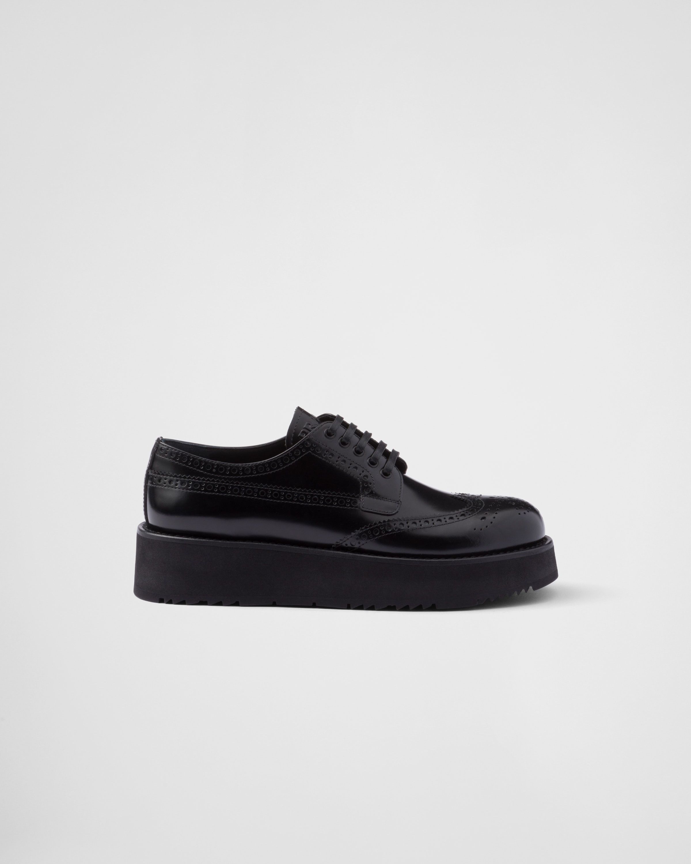 Prada o1mt1gz0225 Brushed Derby Shoes in Black Size US 7 / EU 40 - 1 Thumbnail