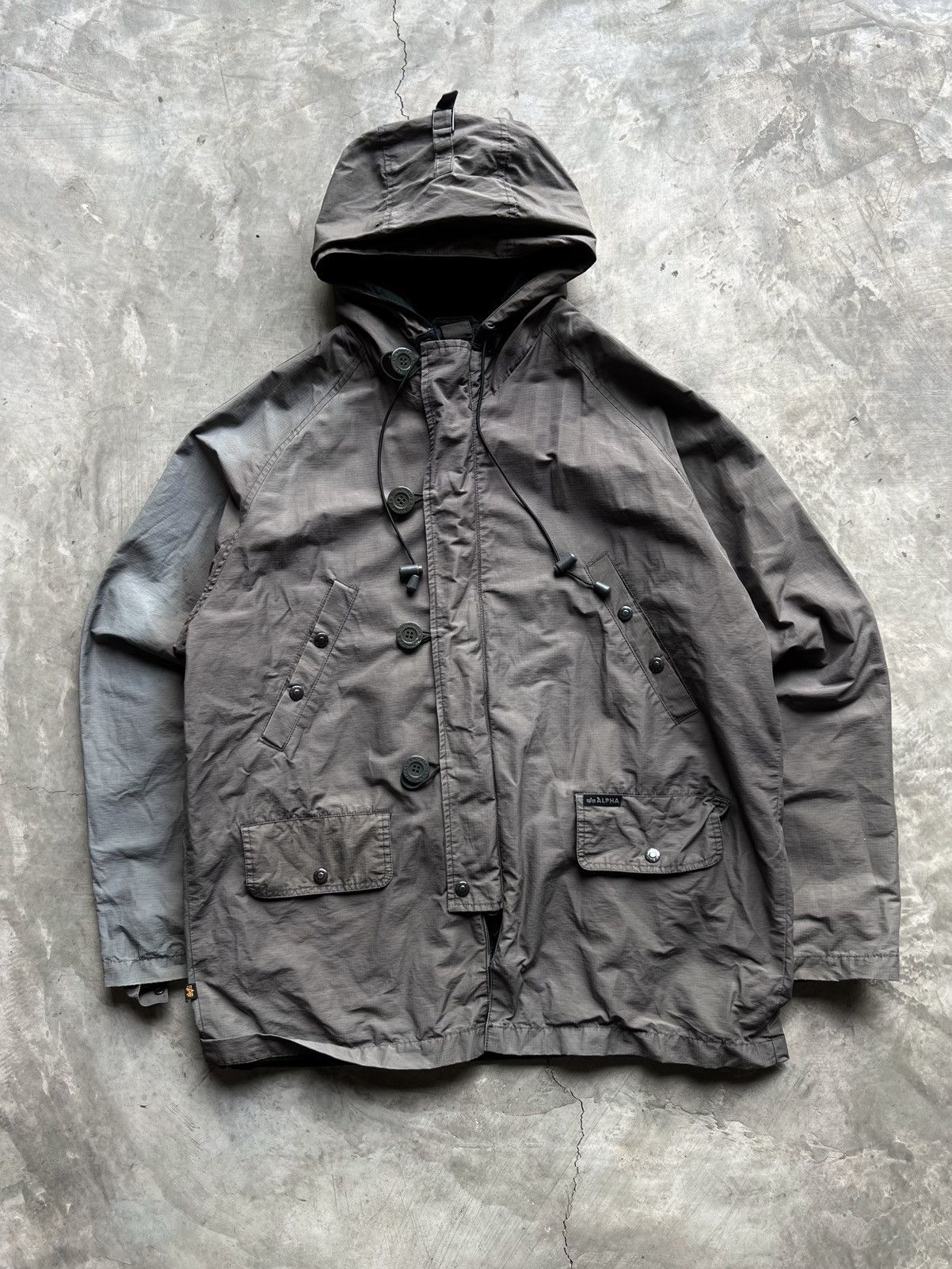 Alpha Industries Vintage Faded Alpha Industries Military Parka Jacket Size US L / EU 52-54 / 3 - 1 Thumbnail