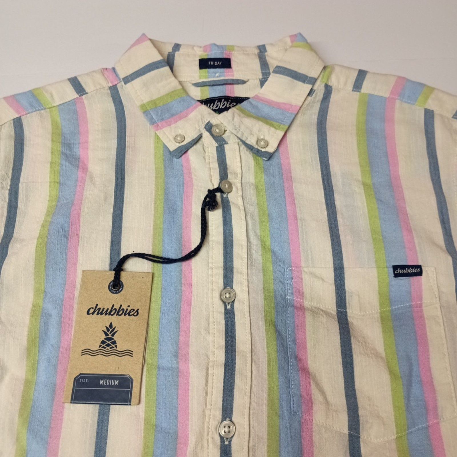 Chubbies Chubbies Soft Serve Friday Shirt Men's M Striped Multicolor Size US M / EU 48-50 / 2 - 2 Thumbnail