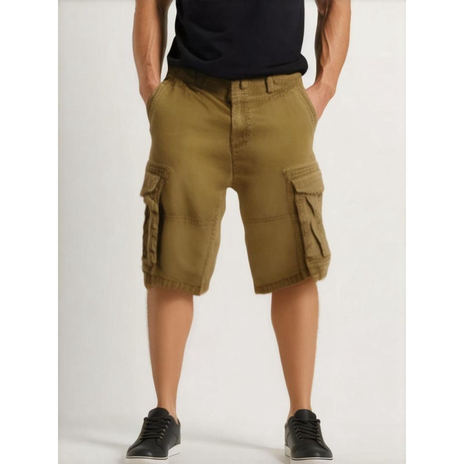Old Navy Utility Cargo Streetwear Tan Cotton Shorts Old Navy Surplus Size US 34 / EU 50 - 1 Thumbnail