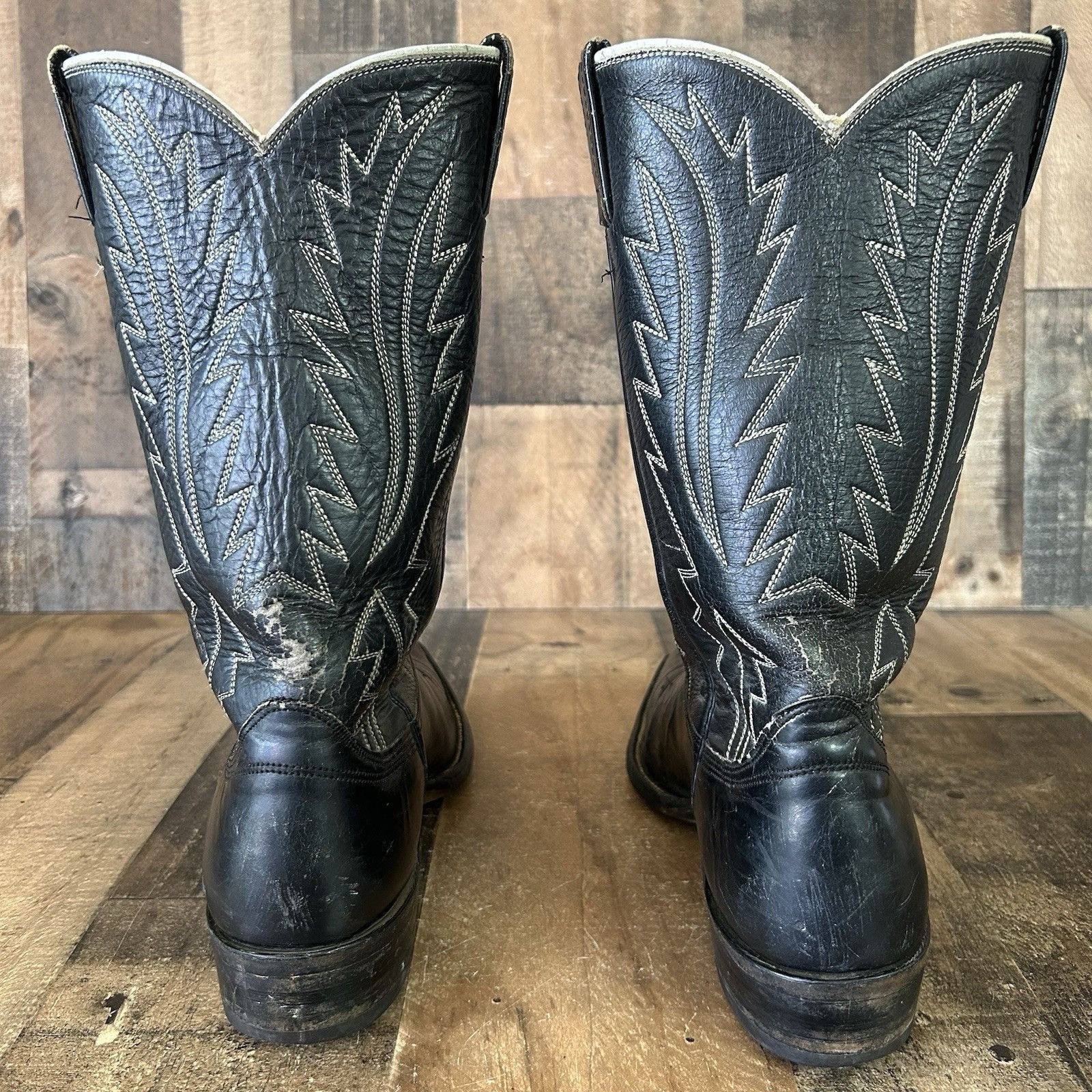 Nocona Boots Nocona Vintage Black Western Cowboy Boots Mens 13 A Size US 13 / EU 46 - 8 Thumbnail