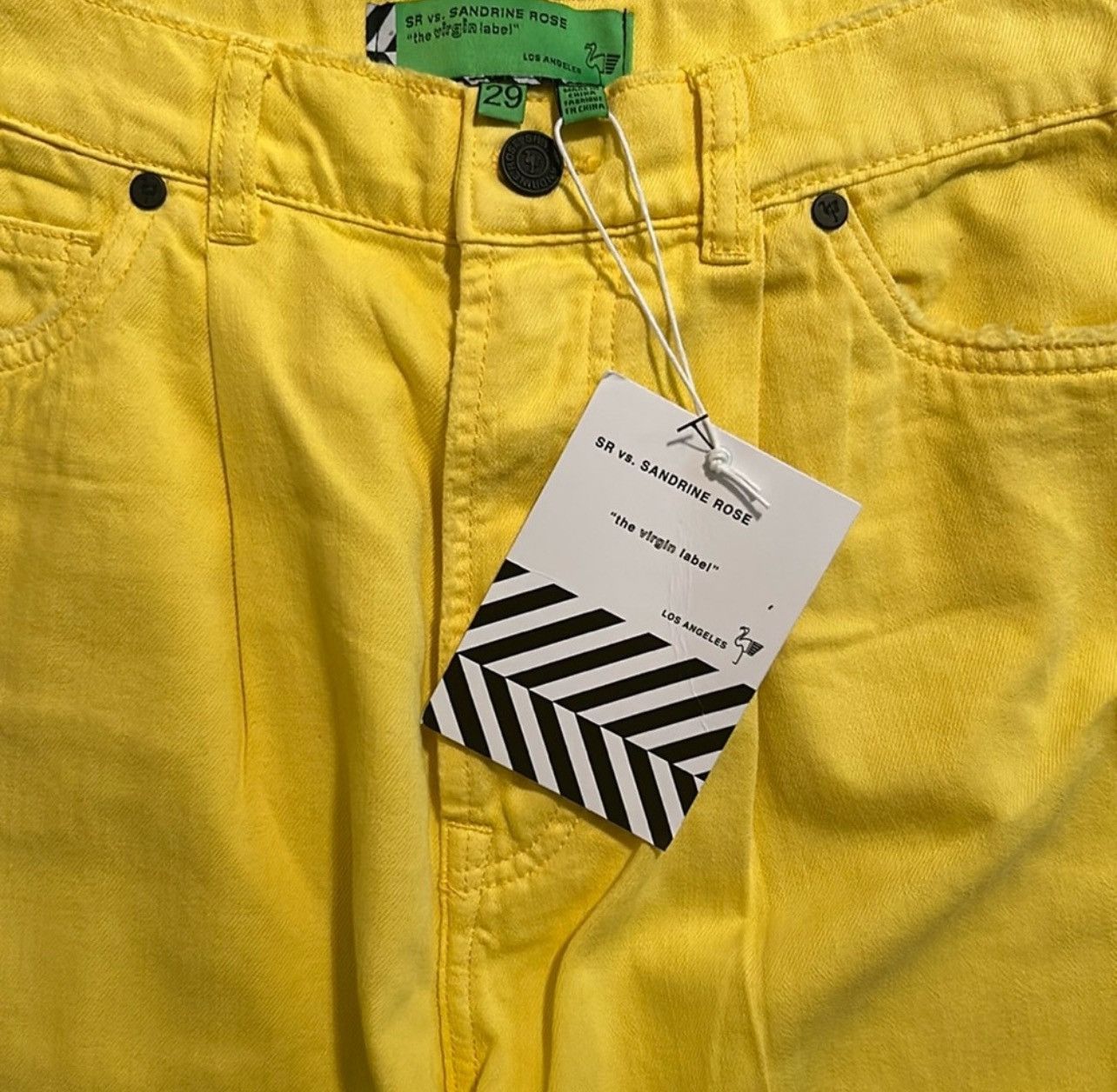 Free People × Sandrine Rose Sandriane Rose x Free People Yellow Cropped Wide-Leg Jeans Size 29" - 6 Thumbnail