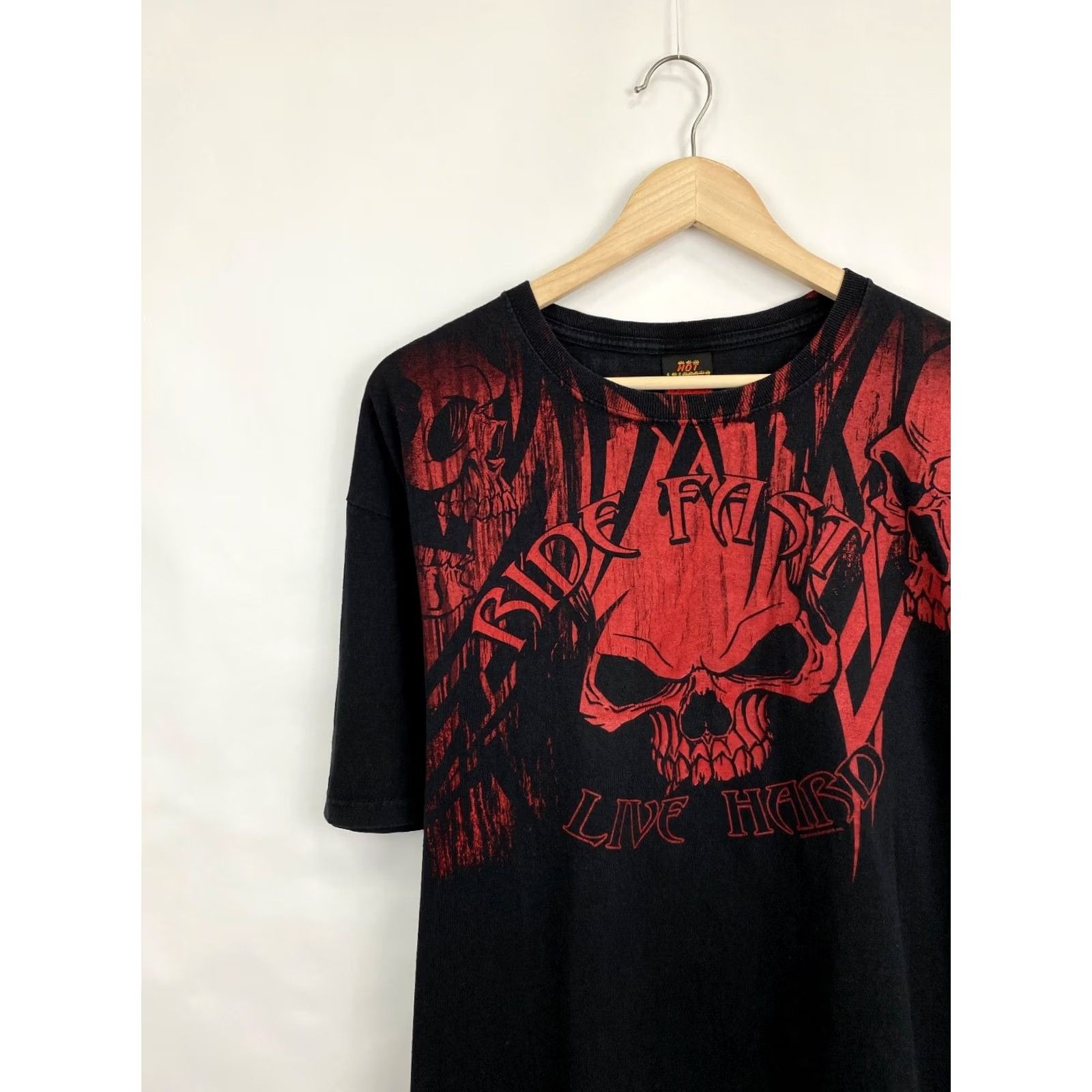 Affliction Affliction Skull Ride Fast Live Hard Y2K 2010 T-Shirt Men XL Black Short Sleeve Crew Neck - Adult L/XL, Regular Fit Size US XL / EU 56 / 4 - 3 Thumbnail