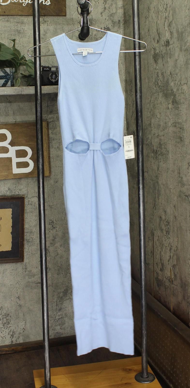 Other Nwt And Now This Cutout Rib Knit Midi Dress Light Blue S Size S / US 4 / IT 40 - 1 Thumbnail