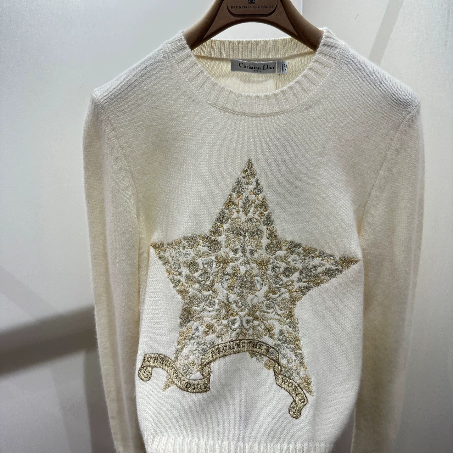 Christian Dior Monsieur Dior 25SS Starburst Embroidered Cashmere Sweater 36 Size XS / US 0-2 / IT 36-38 - 6 Thumbnail