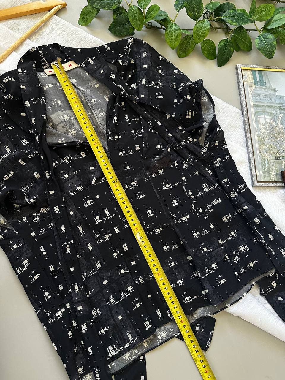 Marni MARNI Black Abstract Print Silk Blend Blouse Top - IT 42 Size M / US 6-8 / IT 42-44 - 14 Thumbnail
