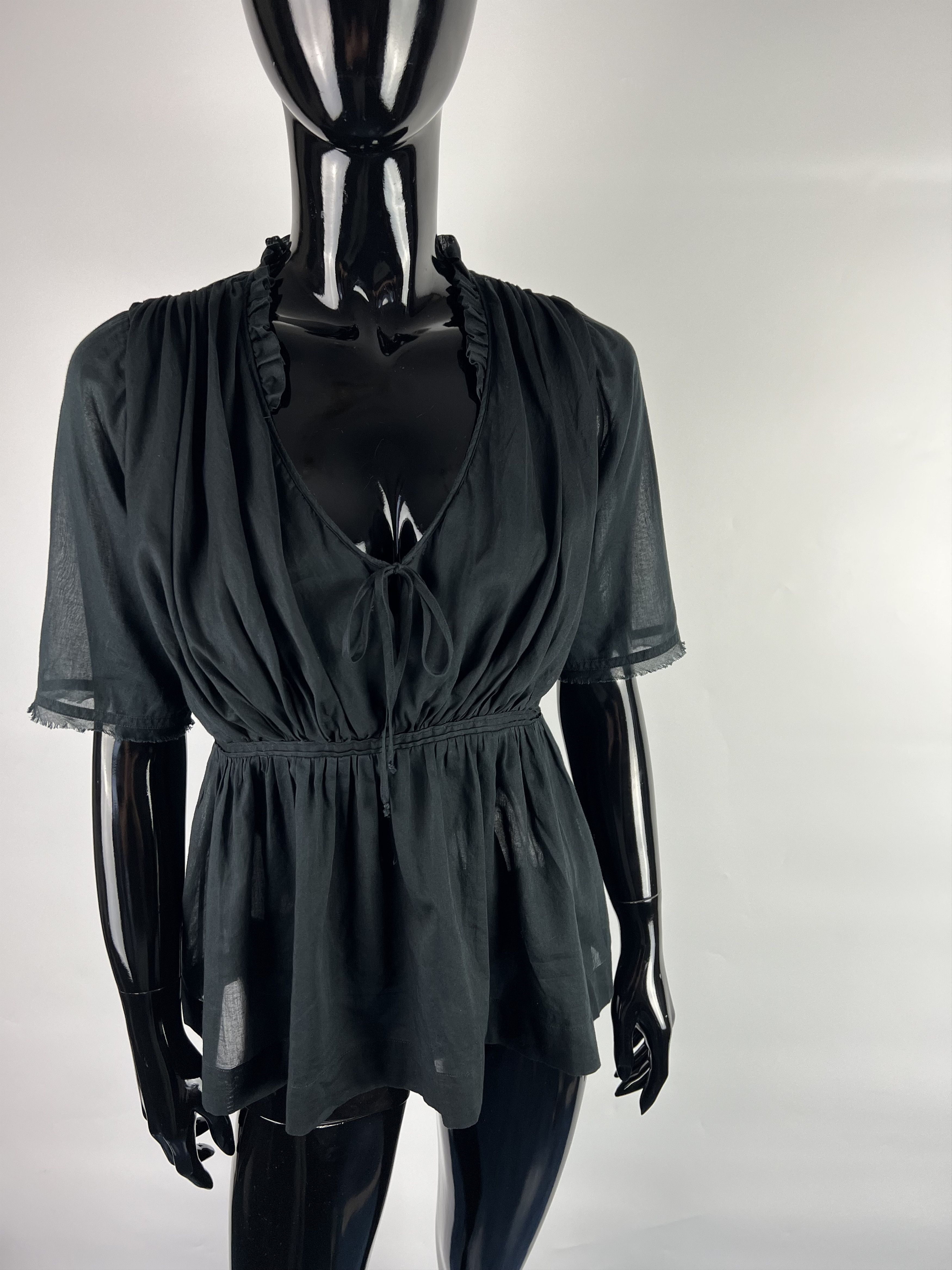 Jil Sander Jil Sander Women's Black Cotton Blouse Top Size XS/S Size S / US 4 / IT 40 - 4 Thumbnail