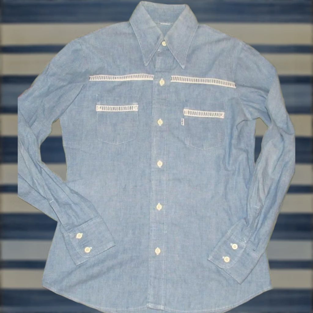 Vintage Vtg LEVIS Chambray Long Sleeve Button Down Shirt S/XS Mens Size US S / EU 44-46 / 1 - 1 Thumbnail