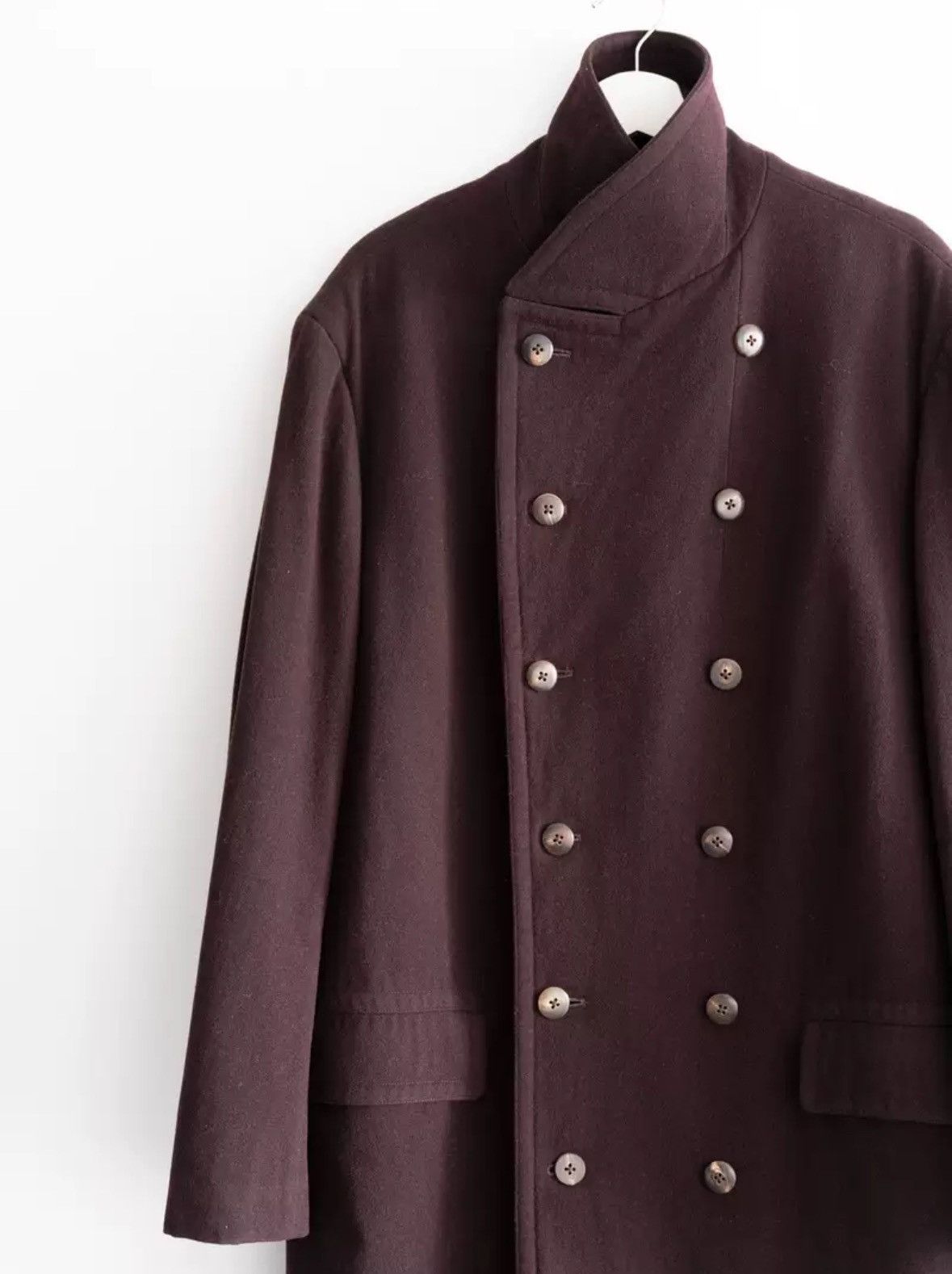 Yohji Yamamoto Yohji Yamamoto 92aw Wine Red Double breasted Belt Coat Size US M / EU 48-50 / 2 - 3 Thumbnail