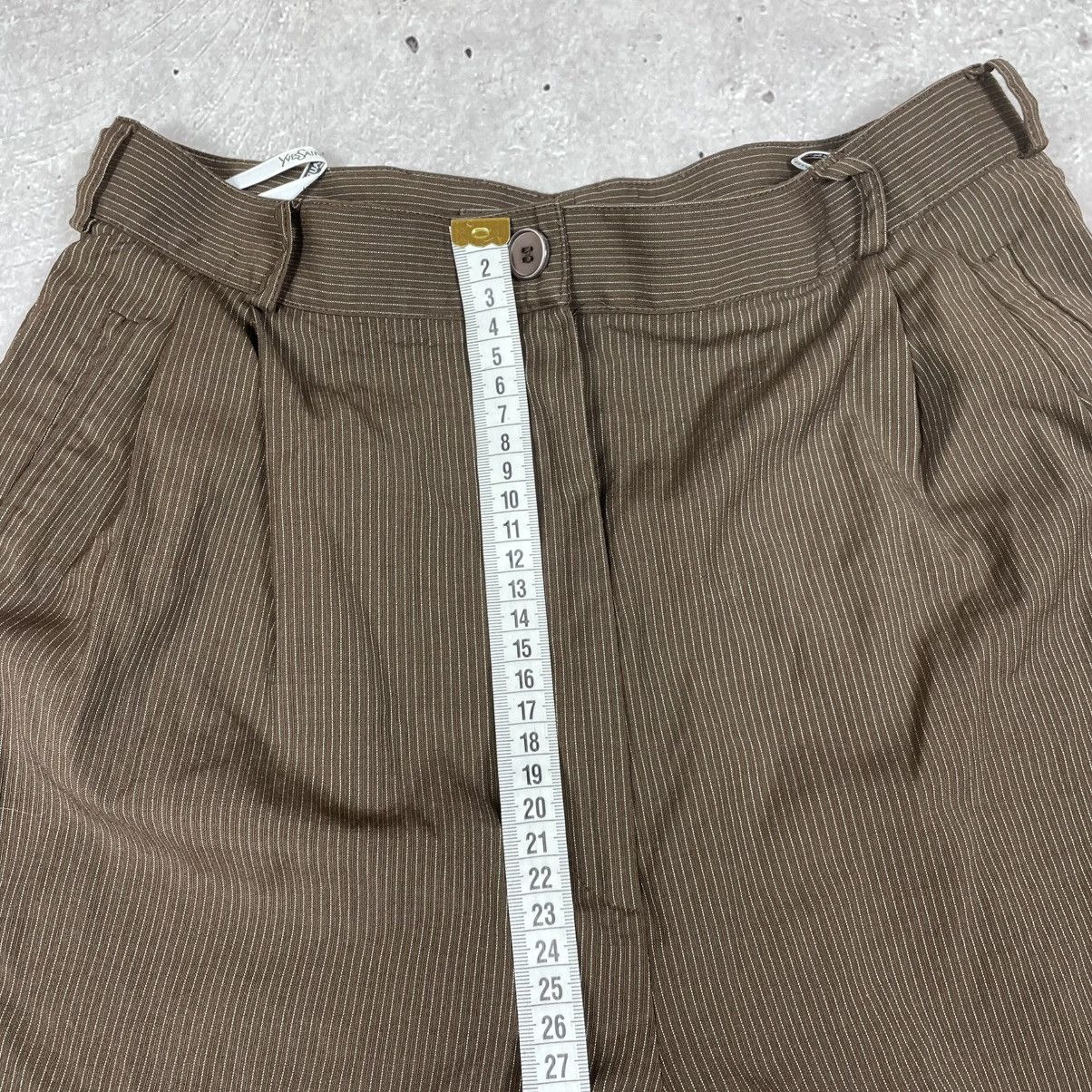 yves saint laurent wool pants women brown