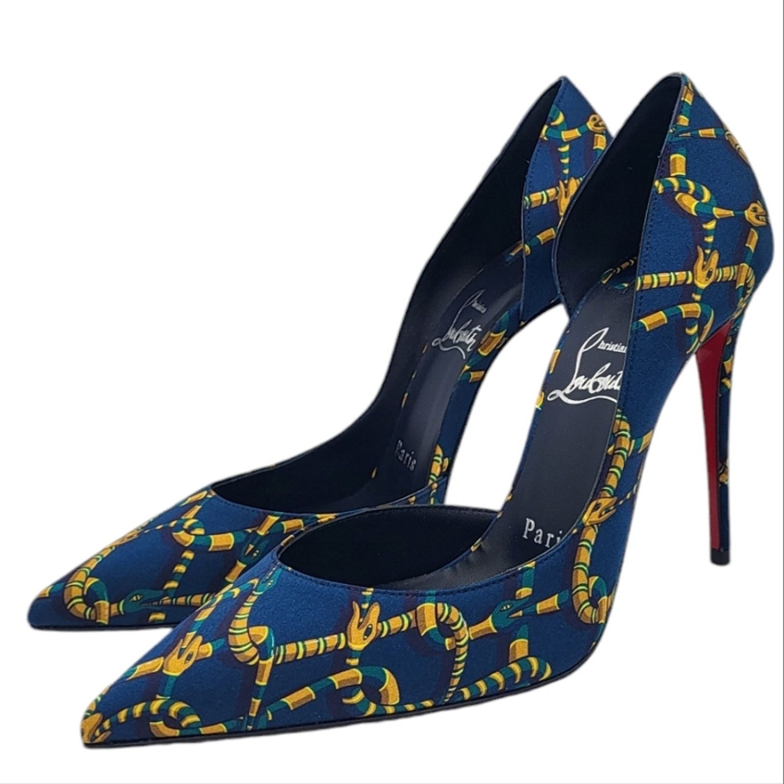 Christian Louboutin Christian Louboutin Iriza 100 Satin Pumps Chain Snake 36 Size US 6 / IT 36 - 3 Thumbnail