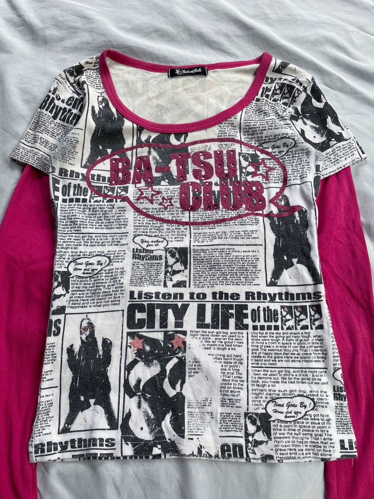 Japanese Brand BATSU CLUB ALL OVER DOUBLE LAYER LONG SLEEVE Size US XS / EU 42 / 0 - 3 Thumbnail