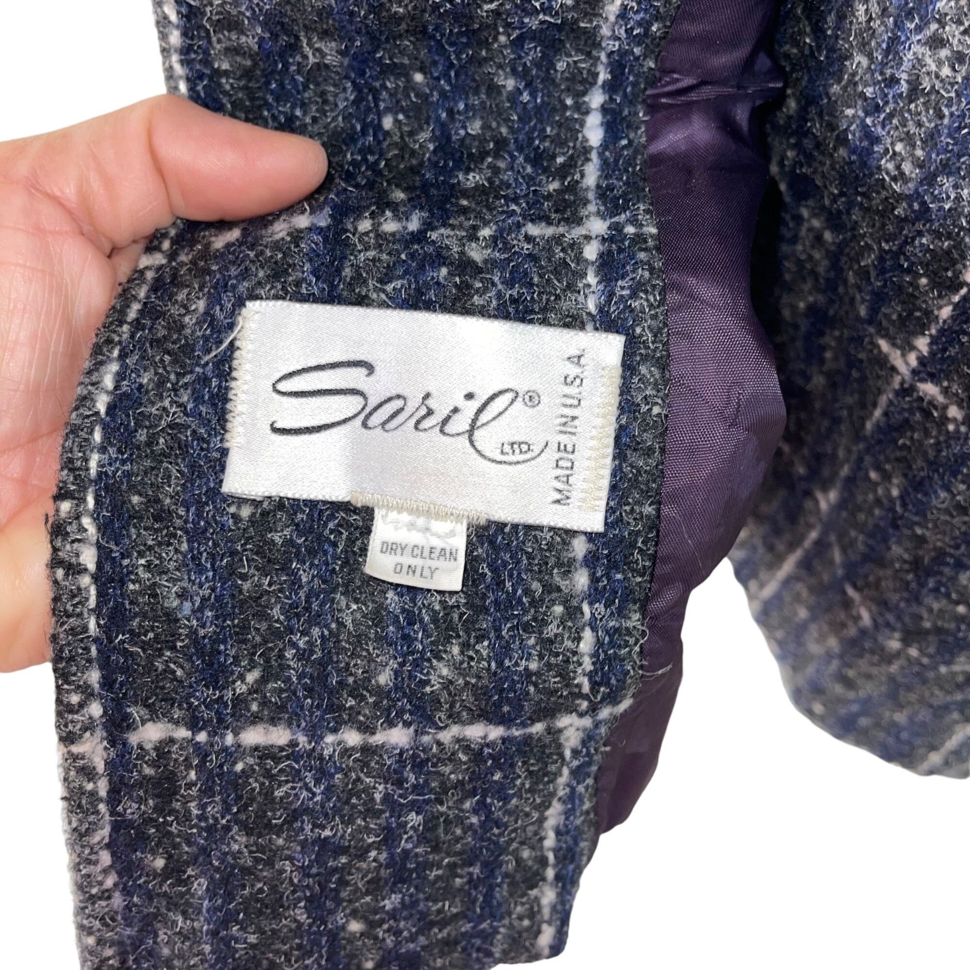 Vintage Saril Ltd Vintage Womens Coat Size Large Gray Plaid Pockets Size L / US 10 / IT 46 - 4 Thumbnail