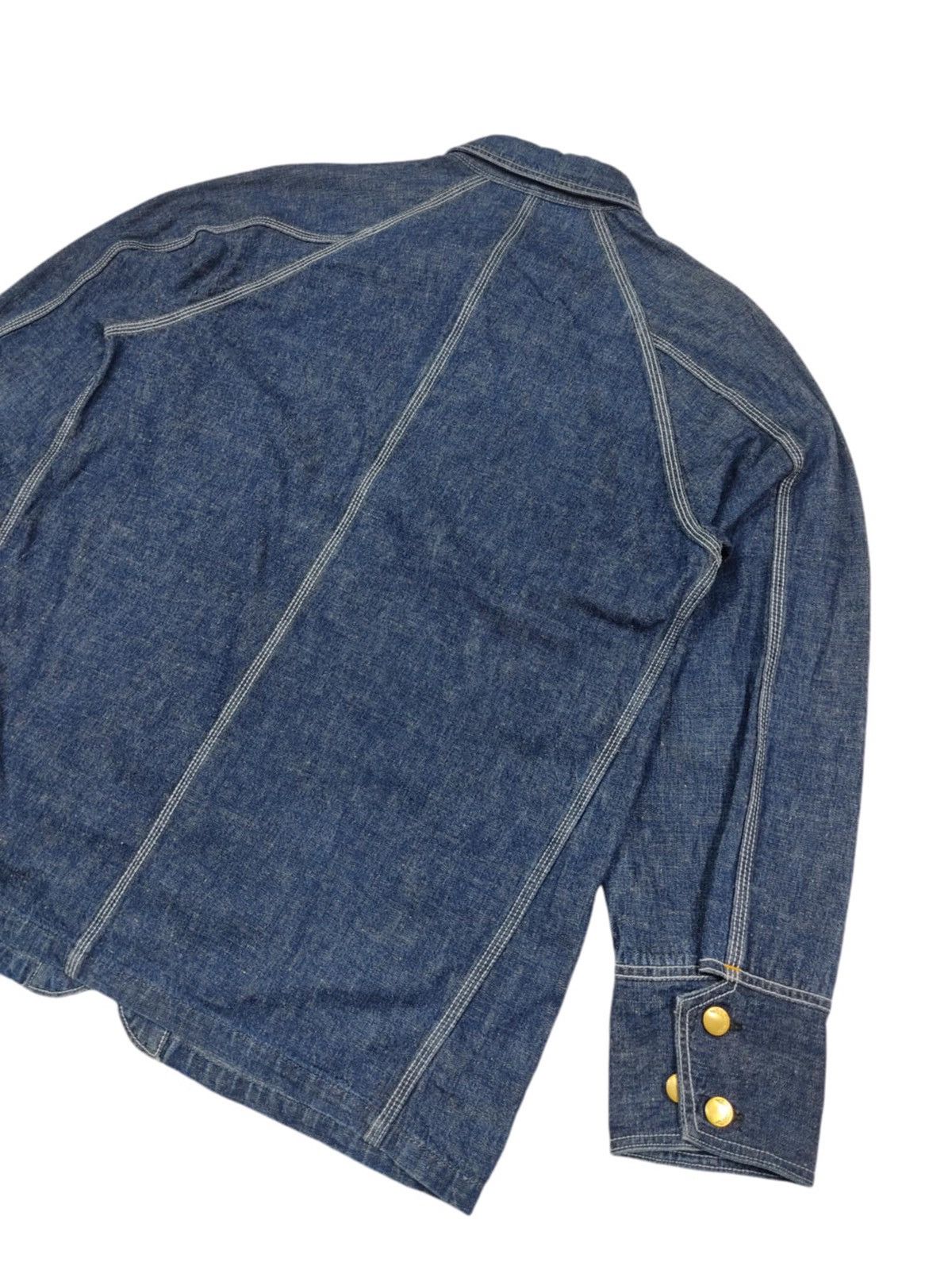 Big John × Vintage RARE Vintage BIG JOHN Denim Cactus Indigo Caverall Jacket Size US L / EU 52-54 / 3 - 13 Thumbnail