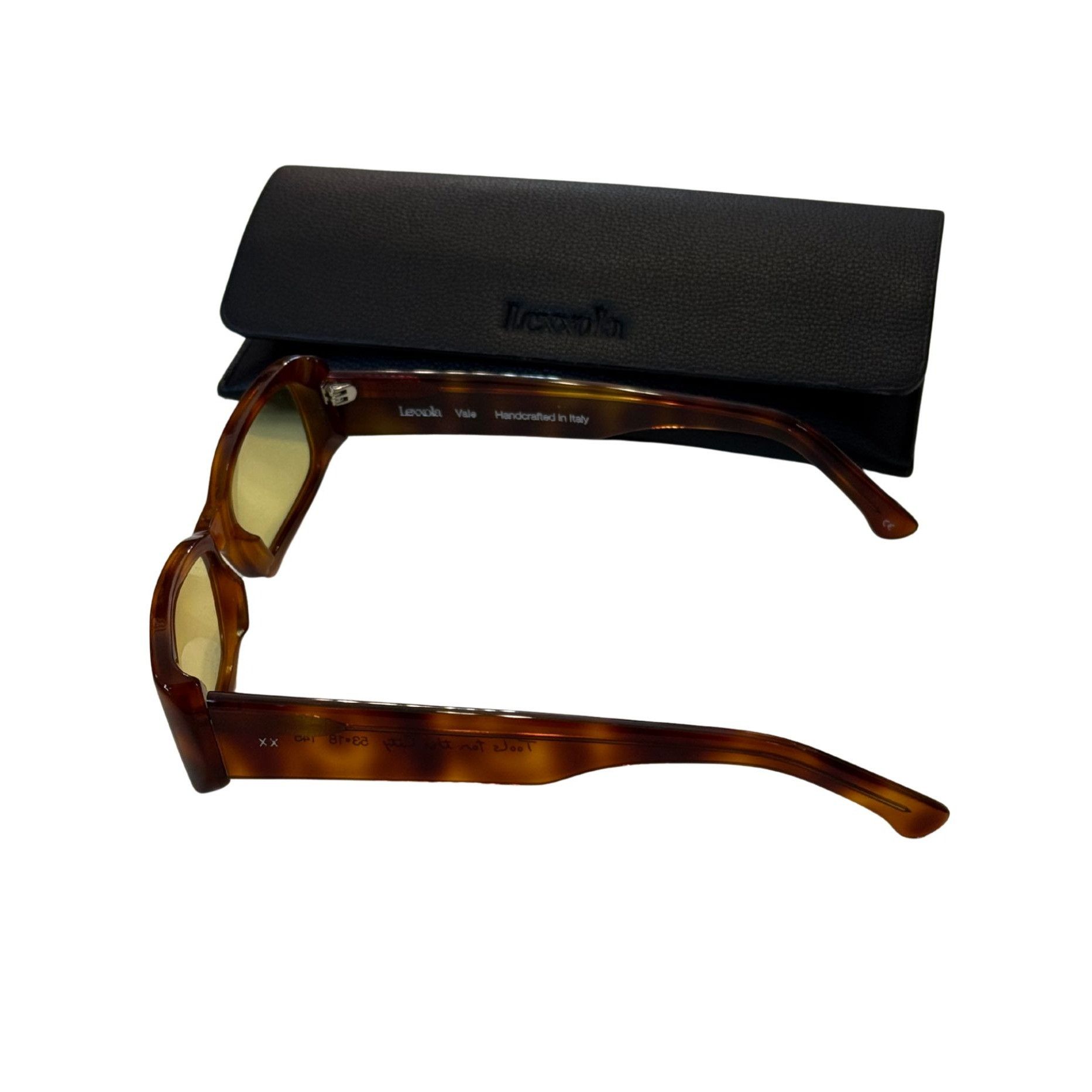 Lexxola LEXXOLA Vale Hand Crafted Sunglasses Brown Tortoise Yellow E Size ONE SIZE - 2 Thumbnail