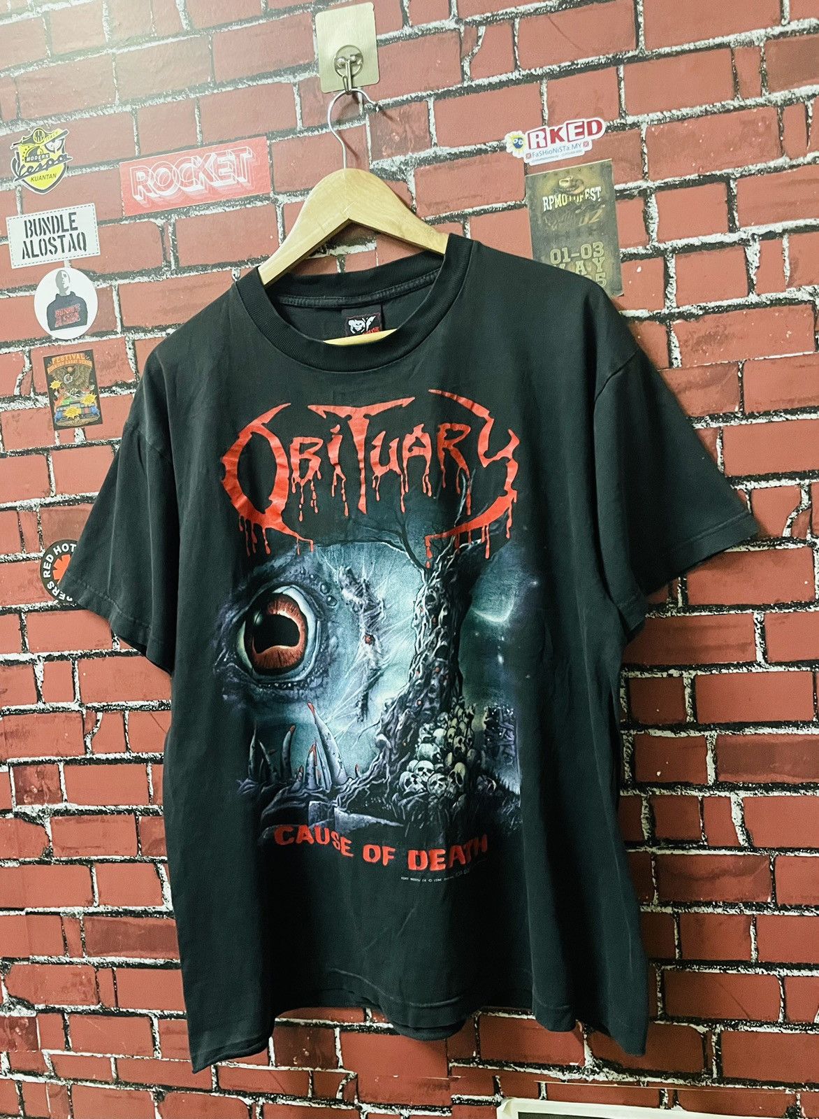 Band Tees VINTAGE OBITUARY X ROCK EAGLE BAND 90s TEE Size US L / EU 52-54 / 3 - 2 Thumbnail