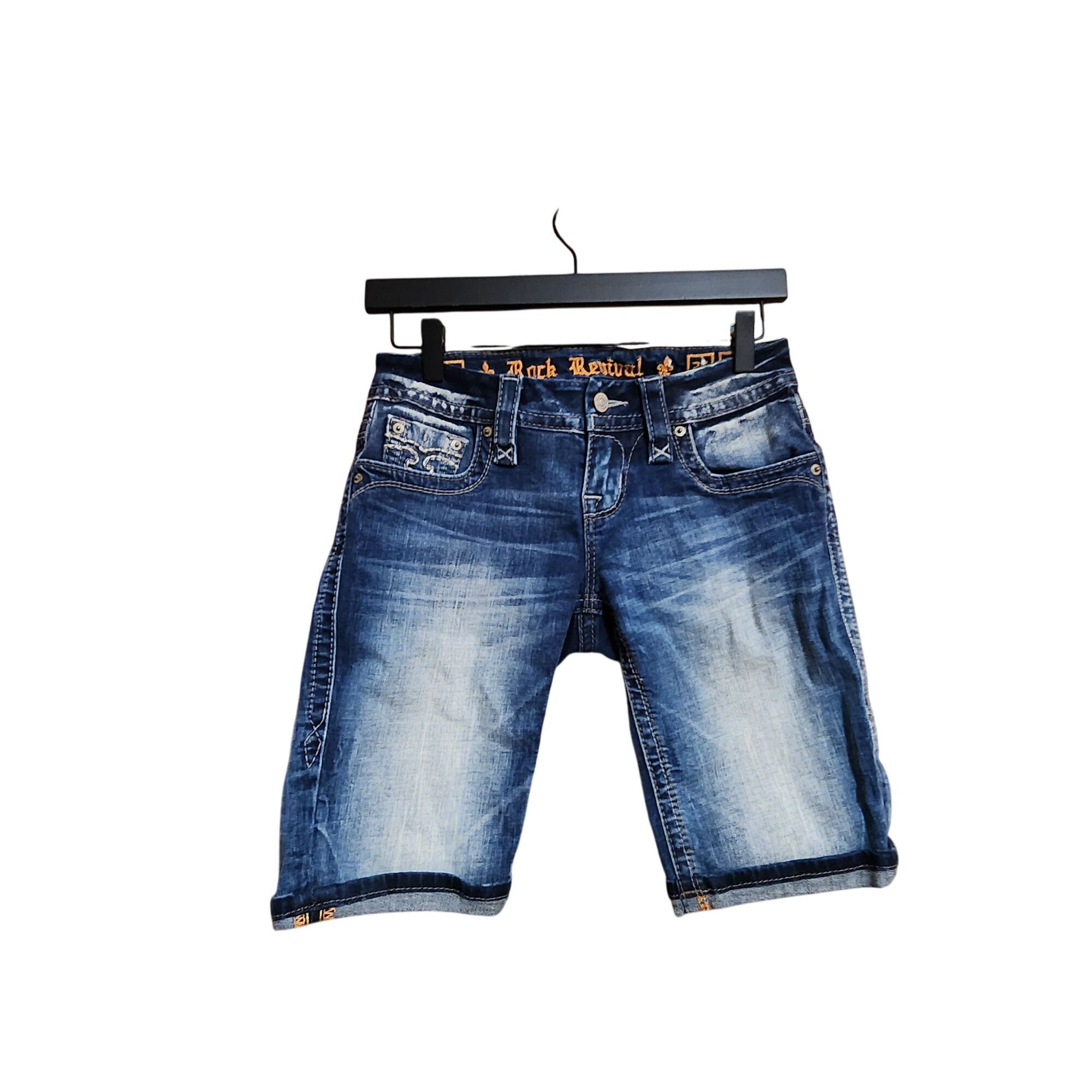 Rock Revival Rock Revival Alivia Bermuda Denim Shorts Distressed Medium W Size 25" / US 0 / IT 36 - 1 Thumbnail