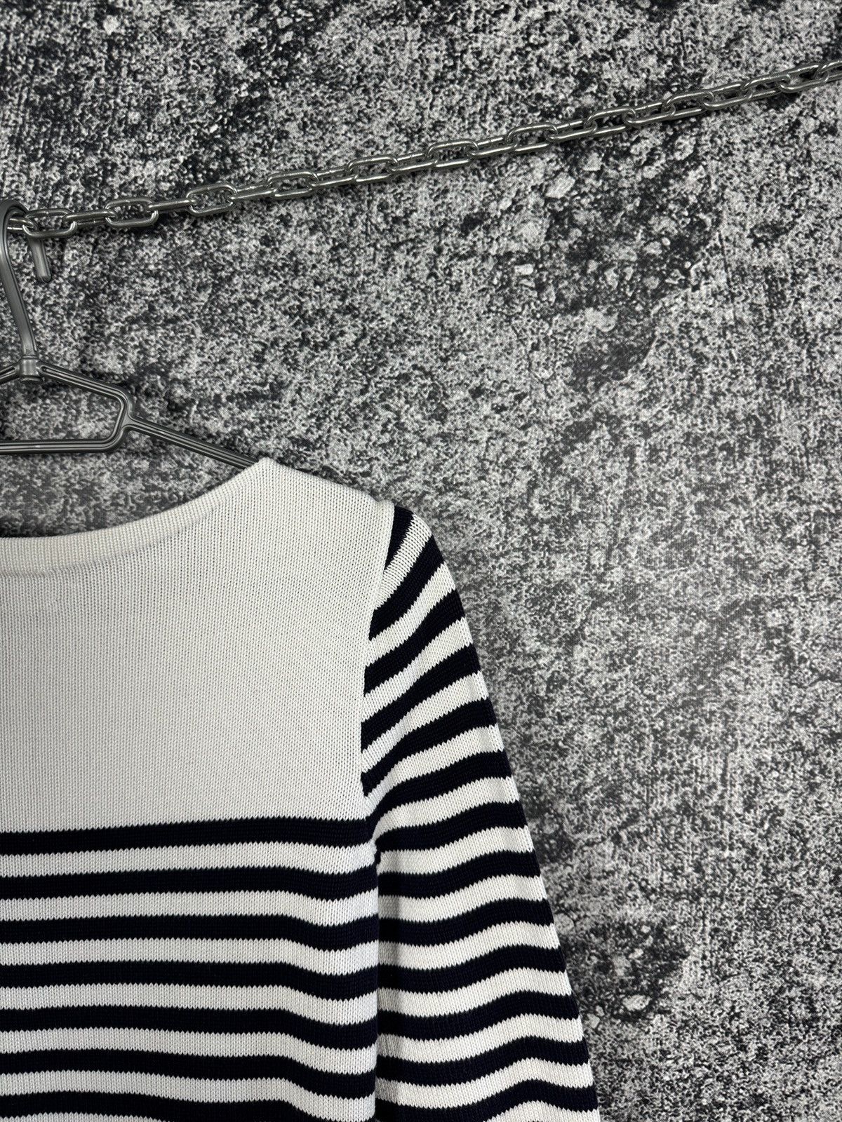 Lauren Ralph Lauren Lauren Ralph Lauren Denim Knit Striped Sweater Anchor Logo Size M / US 6-8 / IT 42-44 - 11 Thumbnail